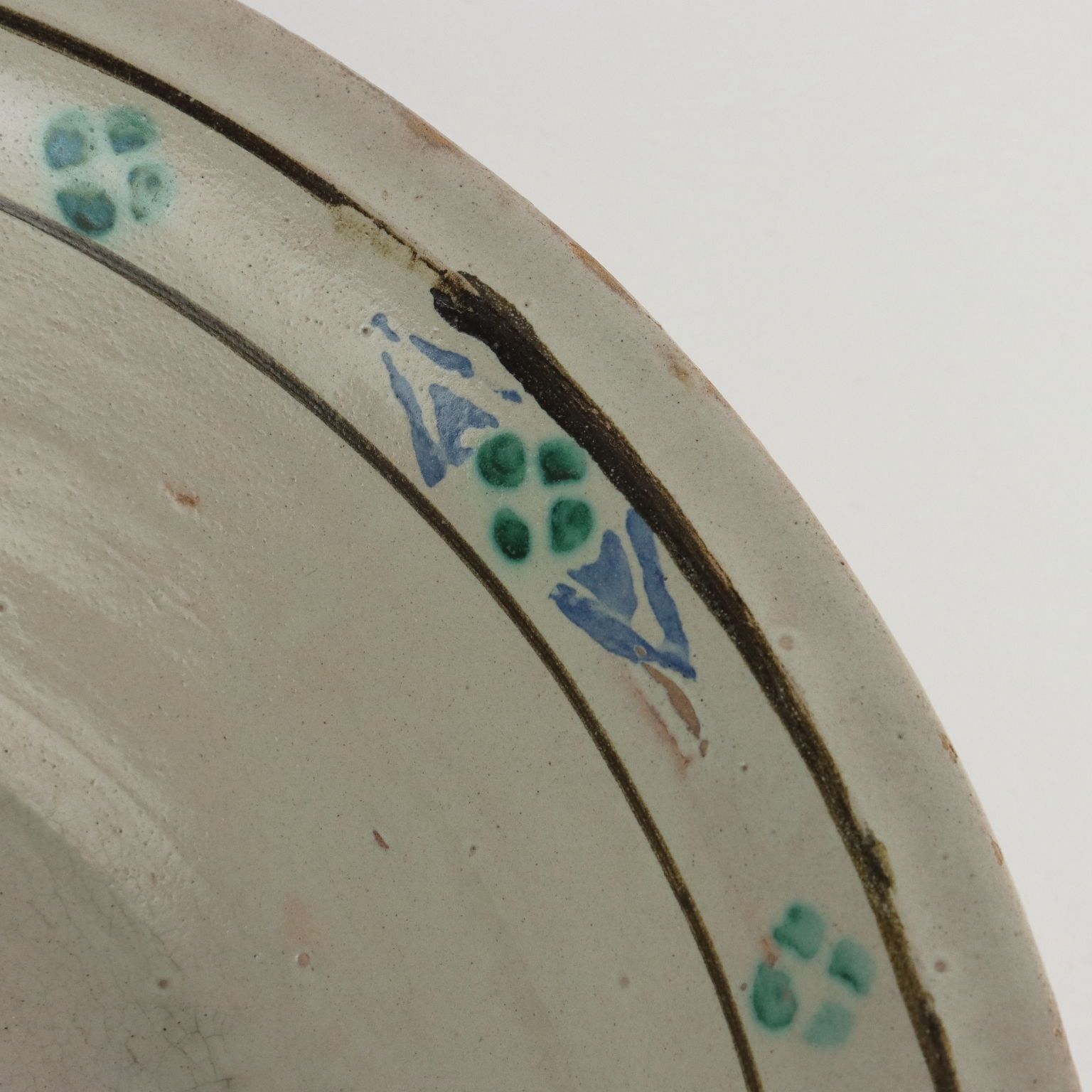 Antique Basin Majolica Geometric Decorations Italy XIX Century photo Home Decor