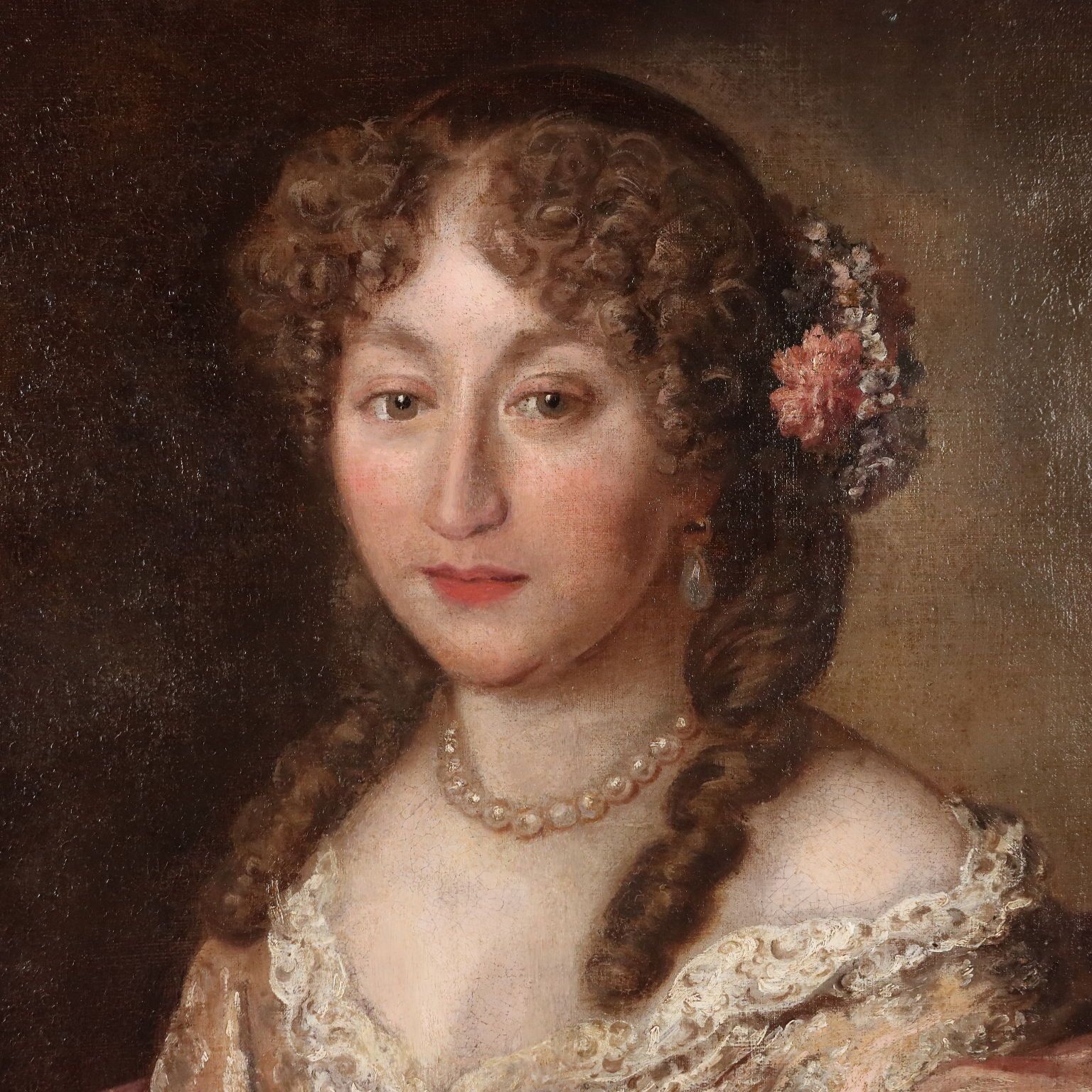 Antique Painting Female Portrait In The Style Of Jakob Ferdinand Voet photo for sale