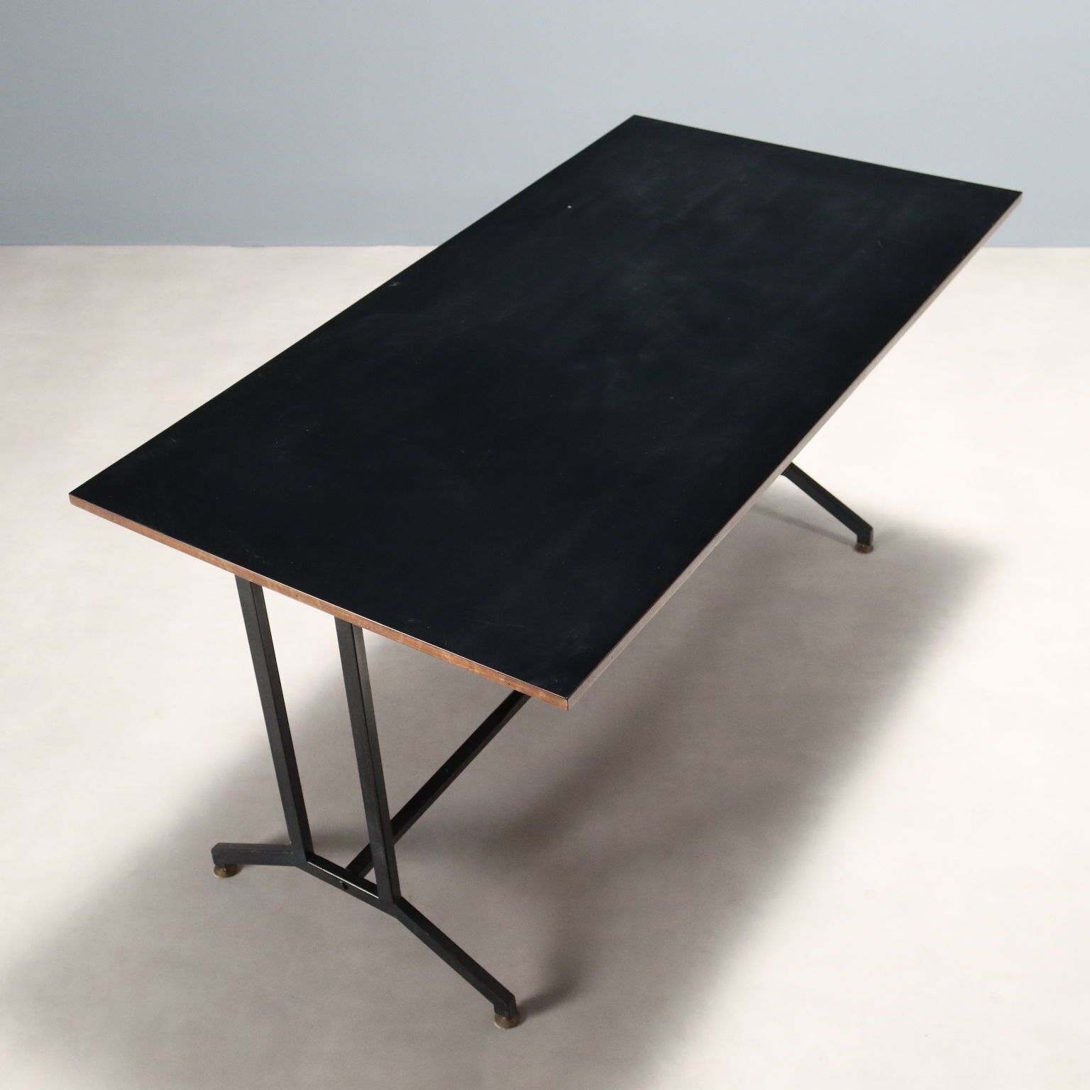 Vintage Writing Desk Enamelled Metal Laminate Design 1960s photo for sale