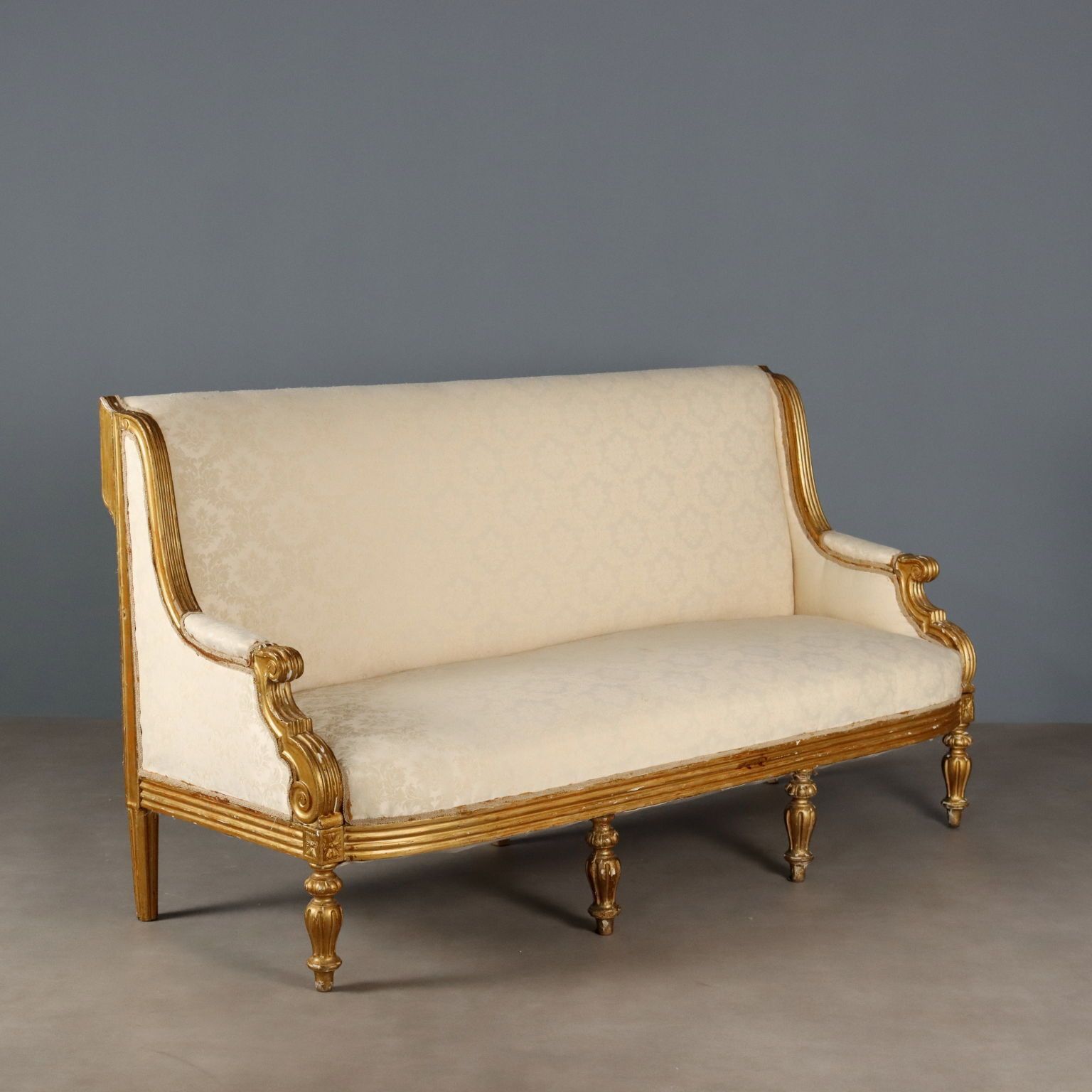 Sofa Neoclassical Style Carved Wood Italy XIX Century