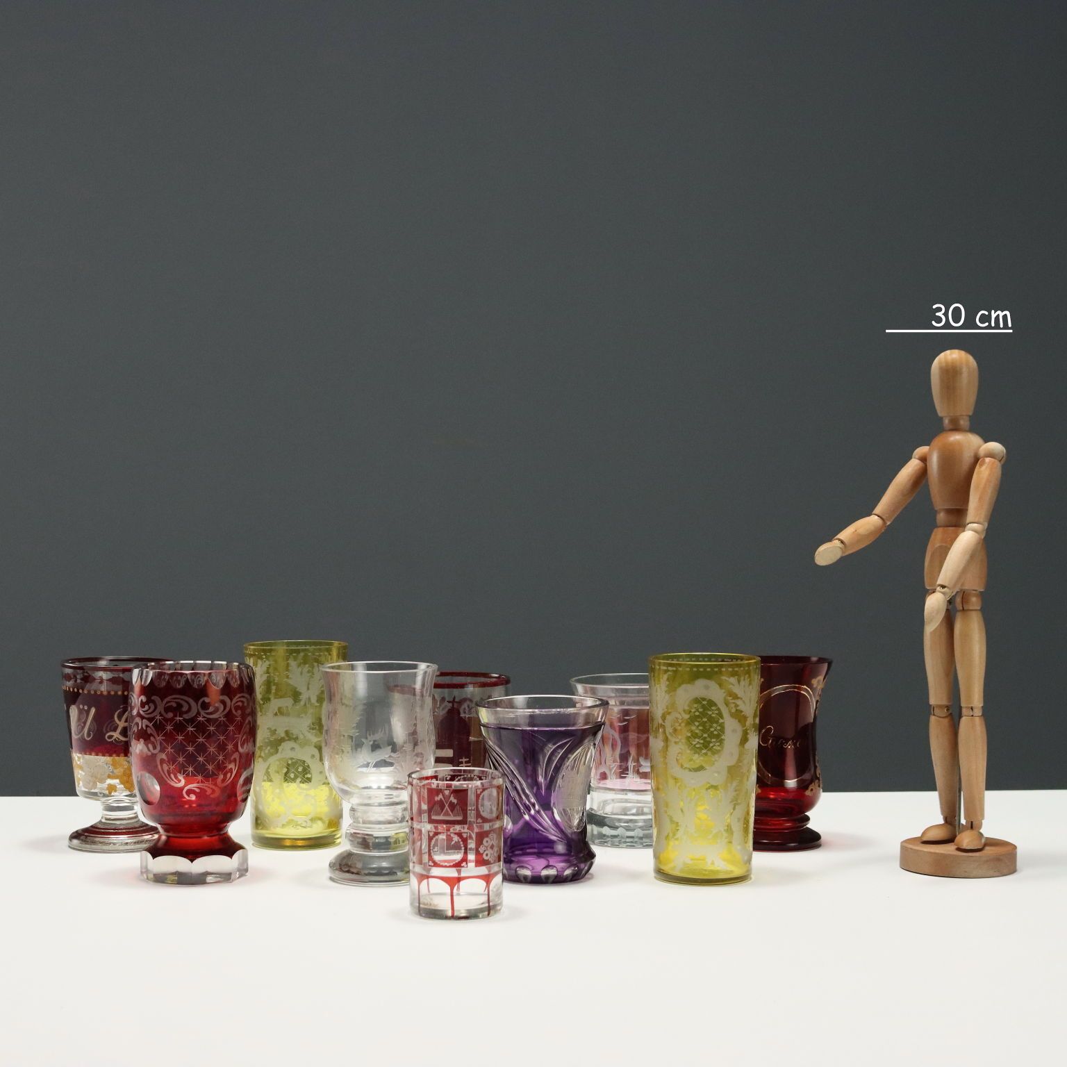 Group Of 10 Glasses Various Colours Italy XIX XX Century photo furniture