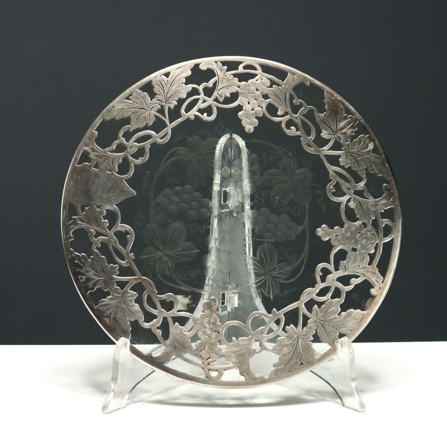 Antique Trivets Silver Glass Europe USA XX Century photo vintage
