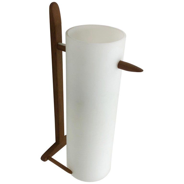Teak And Glass Wall Sconces Light By Uno & östen Kristiansson For Luxus, Sweden