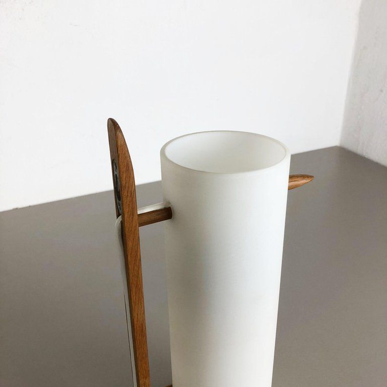 1070.0 Teak And Glass Wall Sconces Light By Uno & östen Kristiansson For Luxus, Sweden photo