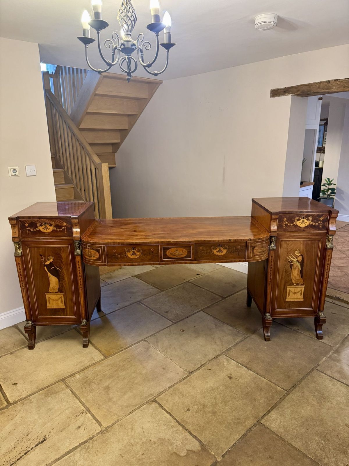 Outstanding Quality Large George III Mahogany & Satinwood Inlaid Sideboard photo furniture