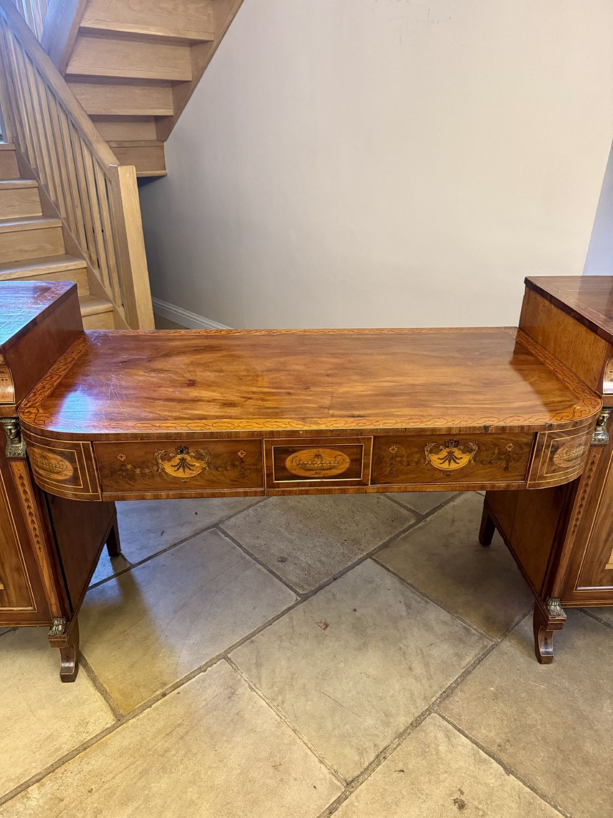 Outstanding Quality Large George III Mahogany & Satinwood Inlaid Sideboard photo vintage