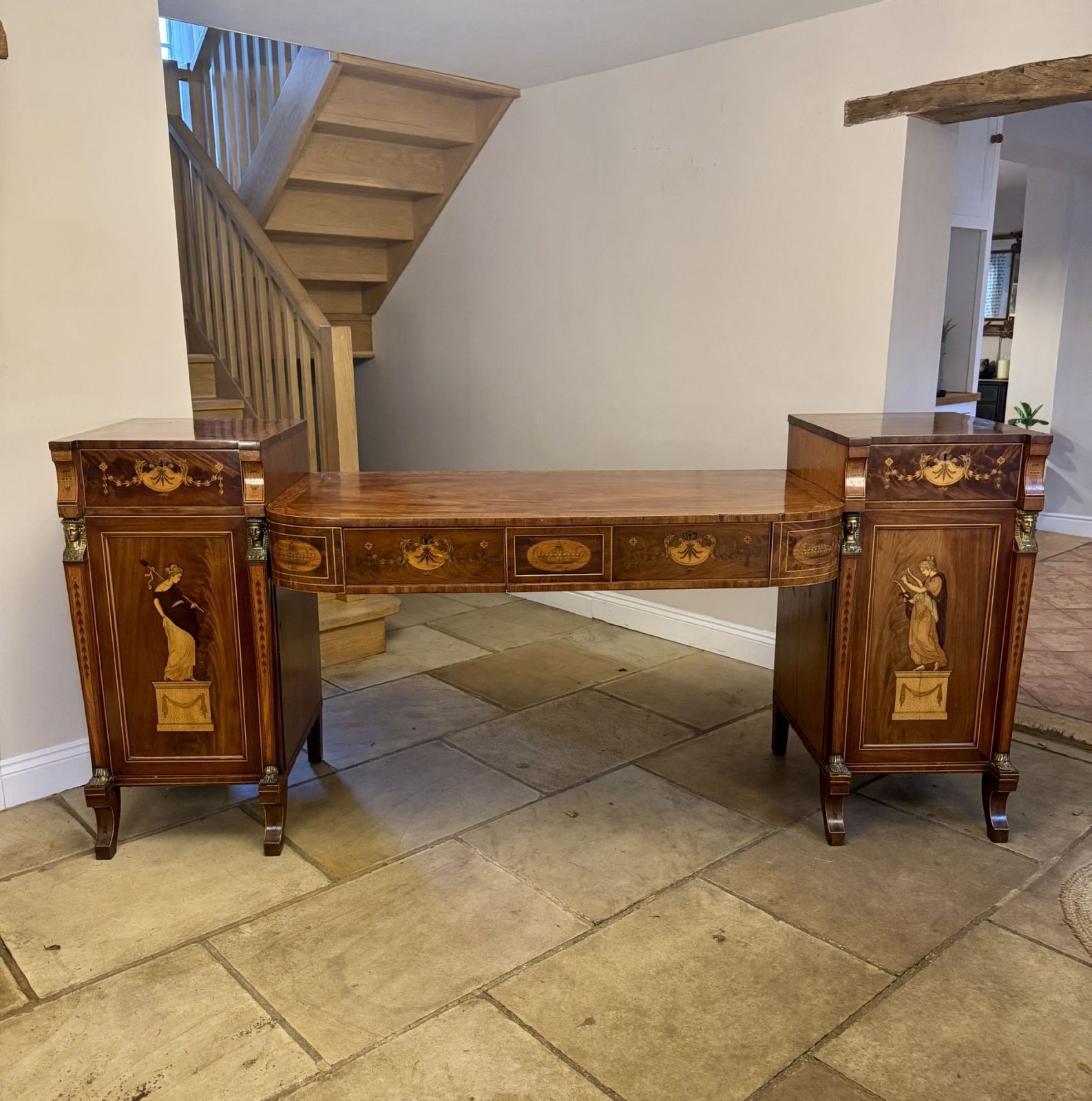Outstanding Quality Large George III Mahogany & Satinwood Inlaid Sideboard