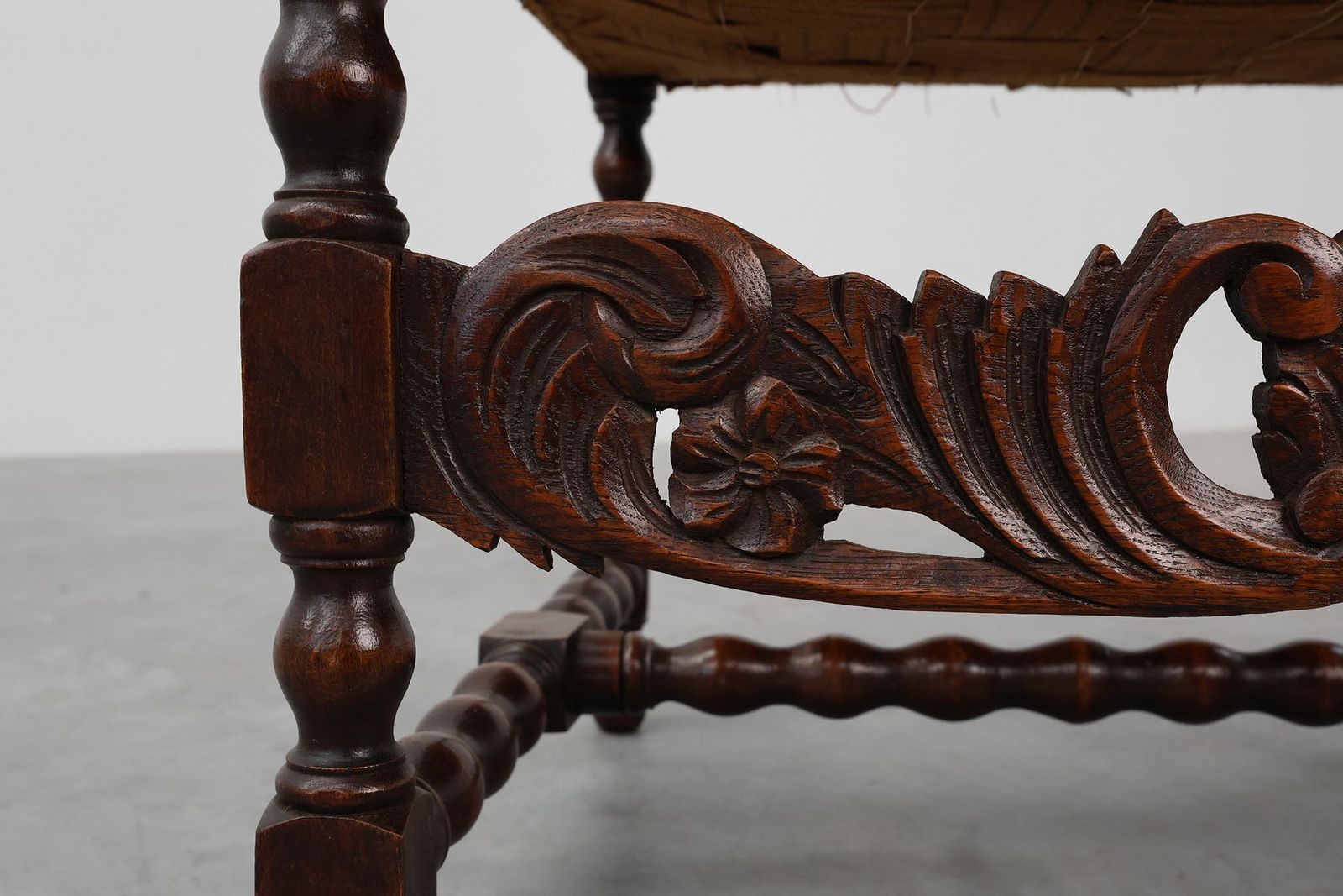Antique Belgian Baroque Armchair In Wood And Leather, 1700s photo 3645.0