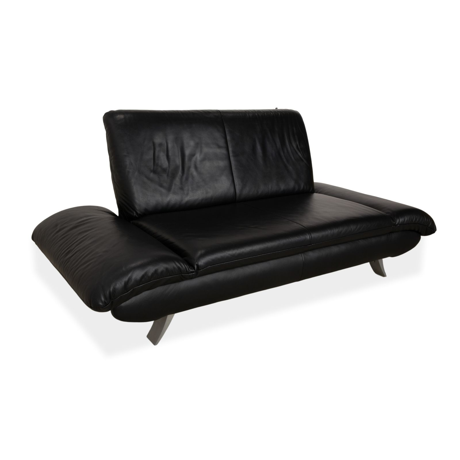 Koinor Rossini Two Seater Leather Sofa Black Manual Function photo for sale