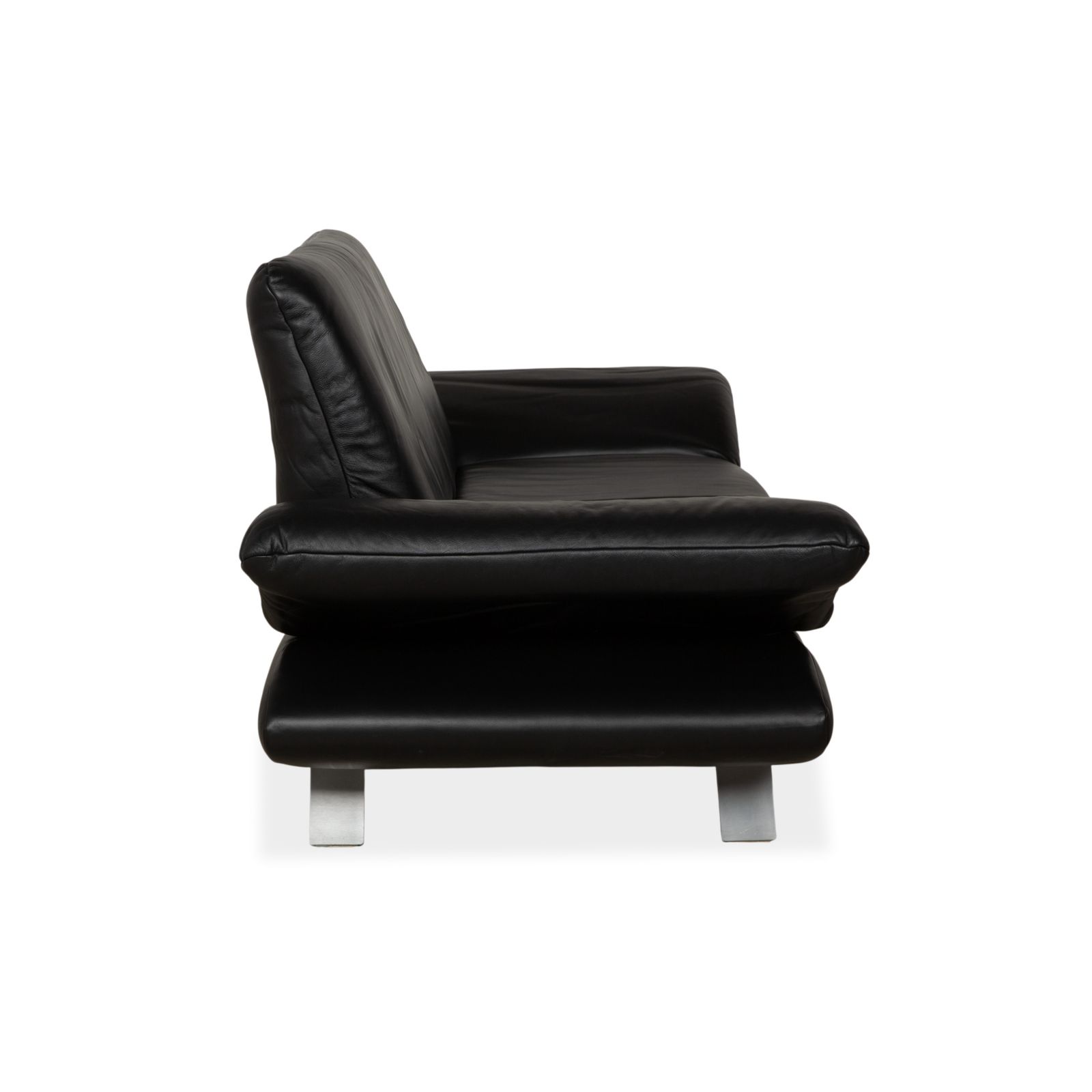 Furniture Koinor Rossini Two Seater Leather Sofa Black Manual Function photo