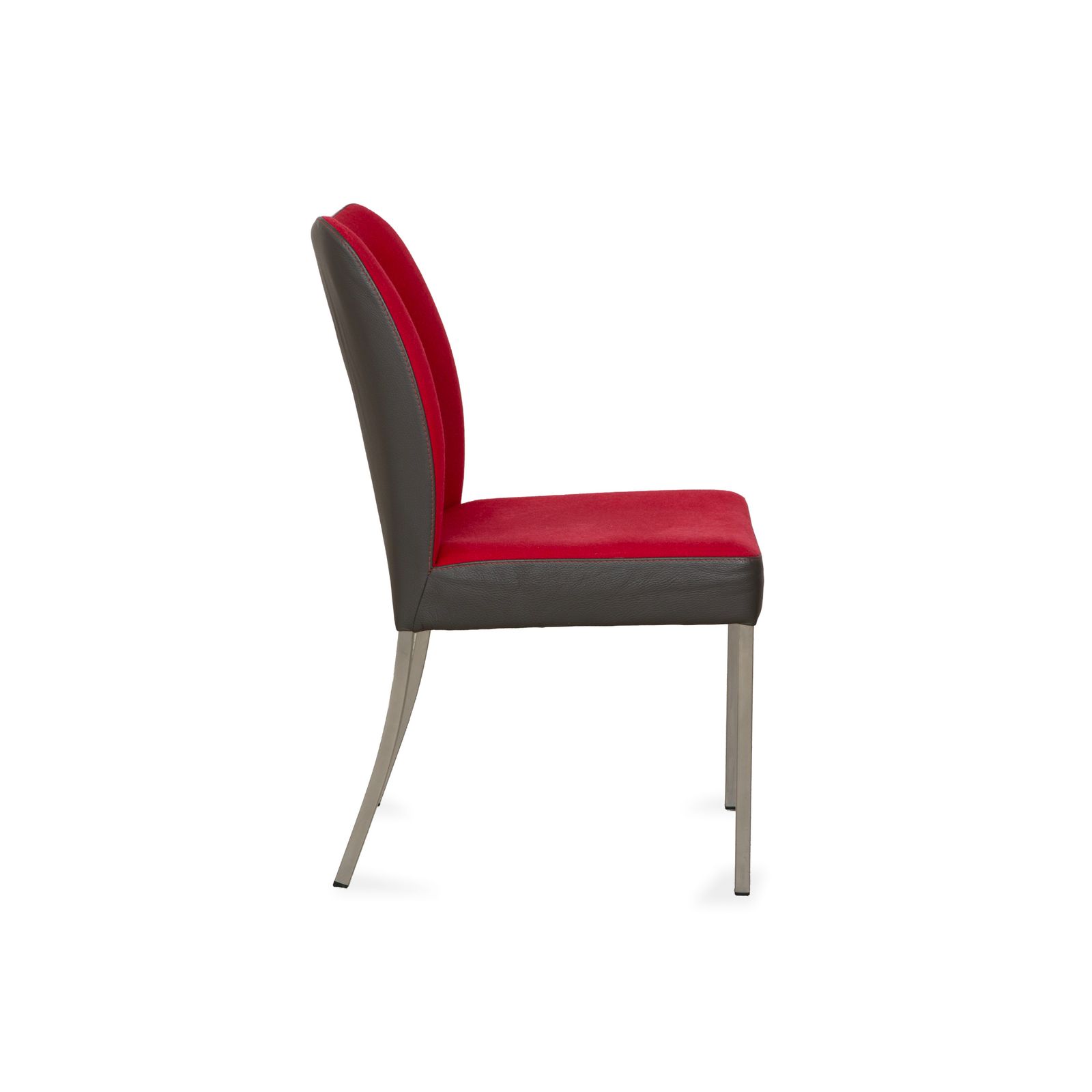 Mobilier Lot de 4 chaises Bert Plantagie Duo à quatre pieds, cuir/tissu, rouge/noir photo