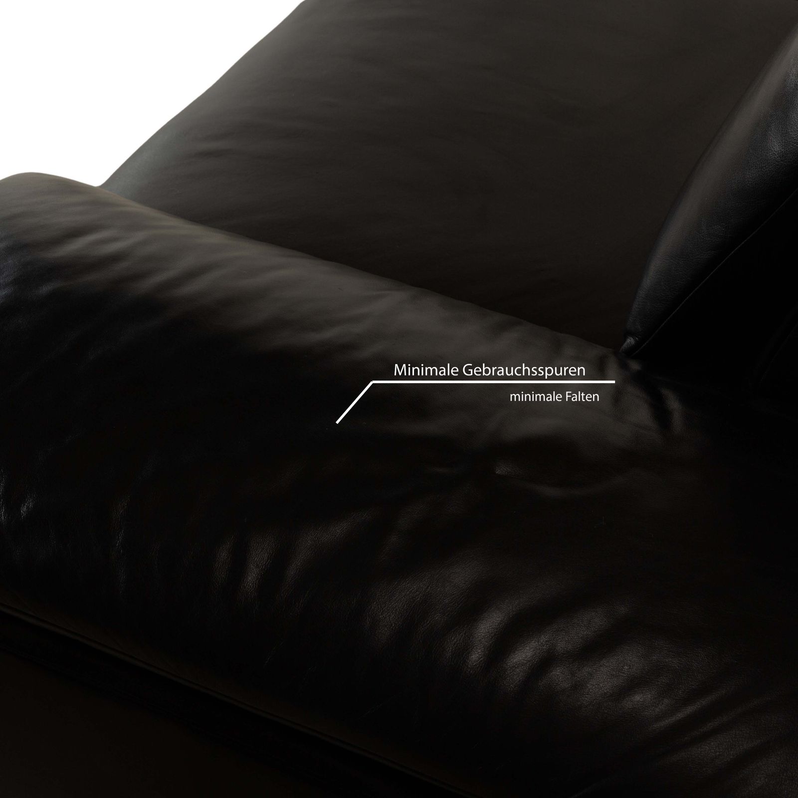 photo furniture Canapé 2 places Koinor Volare en cuir noir, fonction manuelle