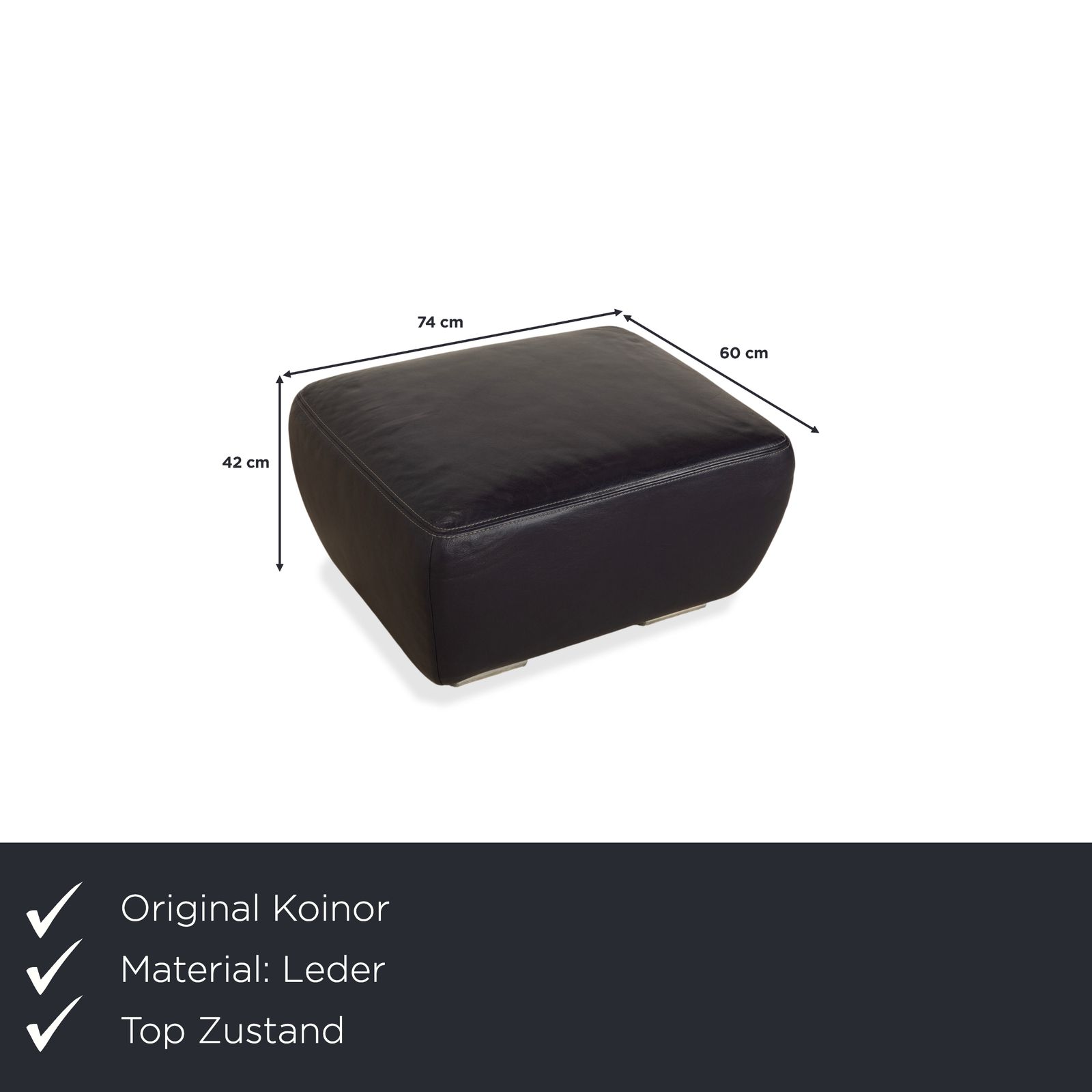 Tabouret Koinor Avanti en cuir violet aubergine photo furniture