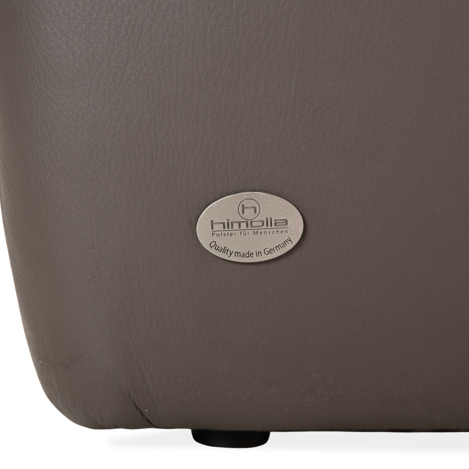 Himolla 4879 Leather Three Seater Sofa Grey Brown Taupe photo vinterior