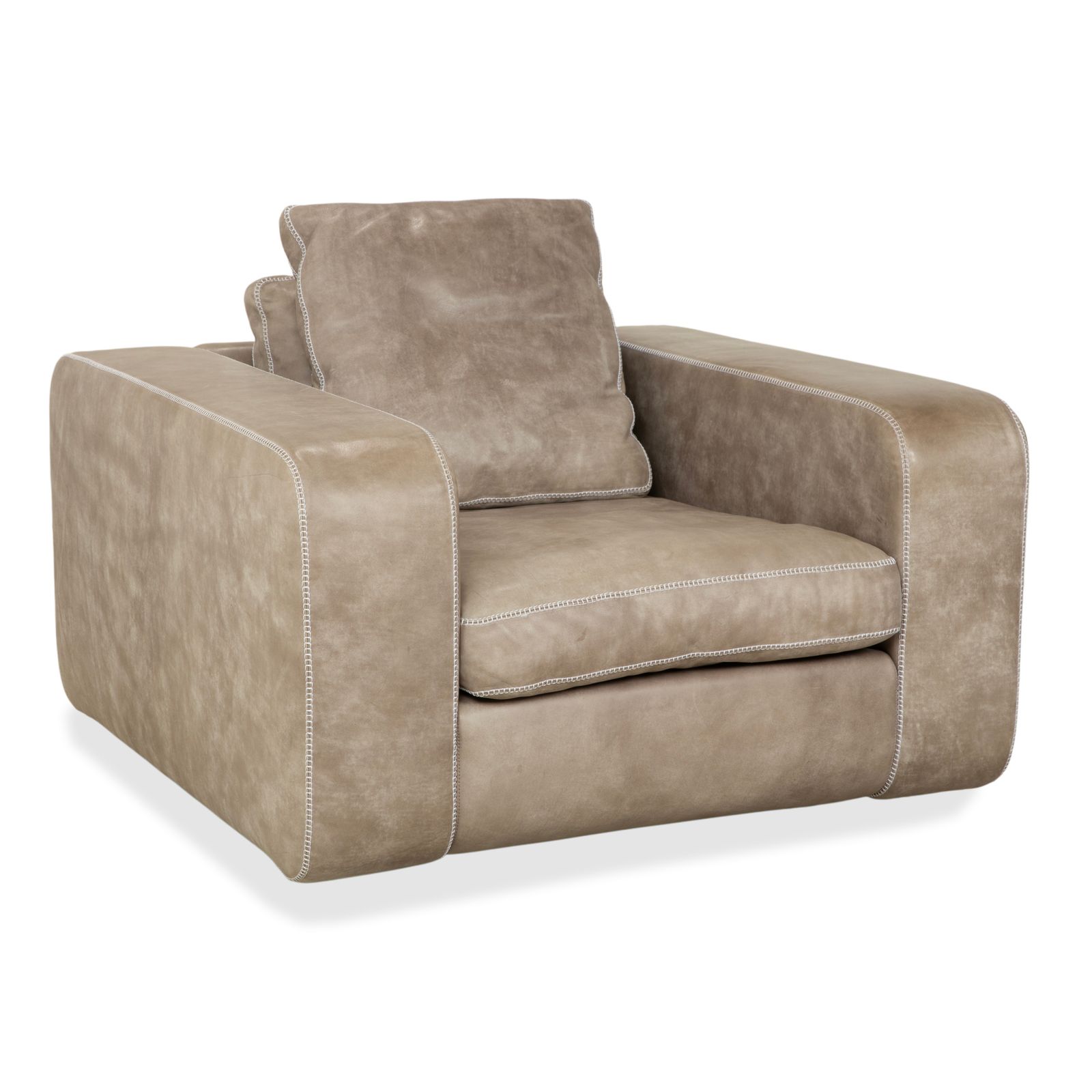 Fauteuil Machalke Valentino en cuir gris
