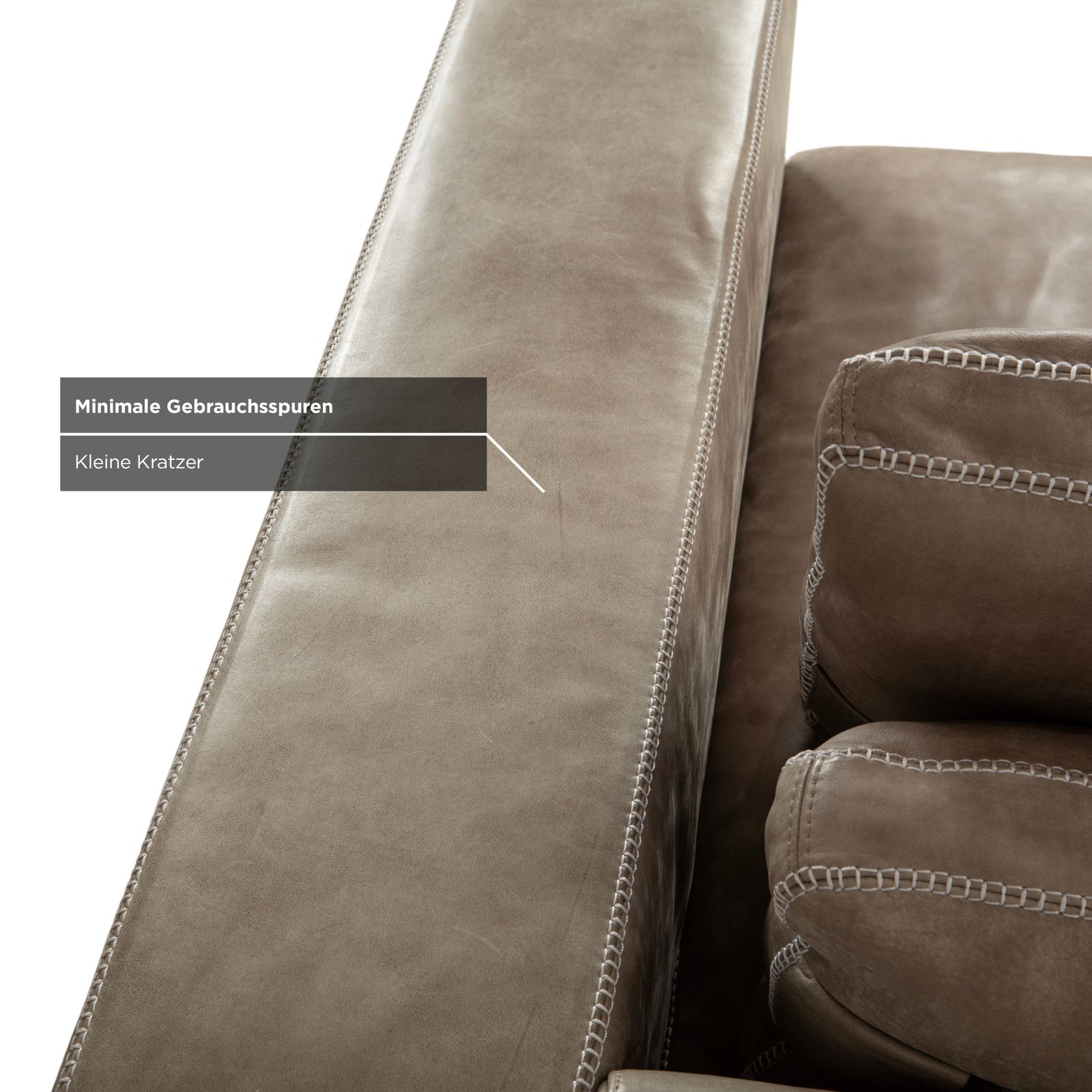 photo furniture Fauteuil Machalke Valentino en cuir gris