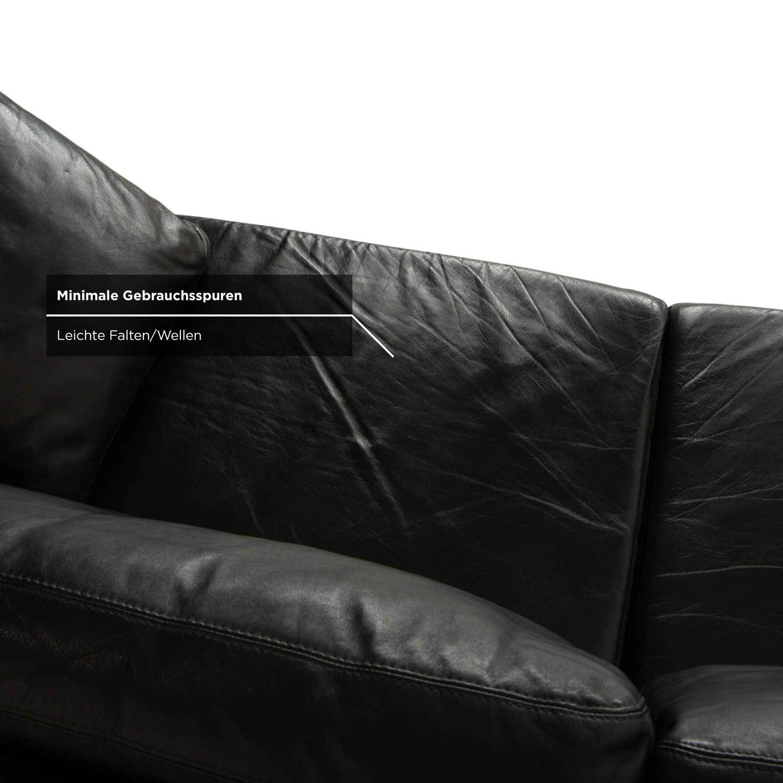 photo furniture Canapé 2 places Cor Conseta en cuir noir