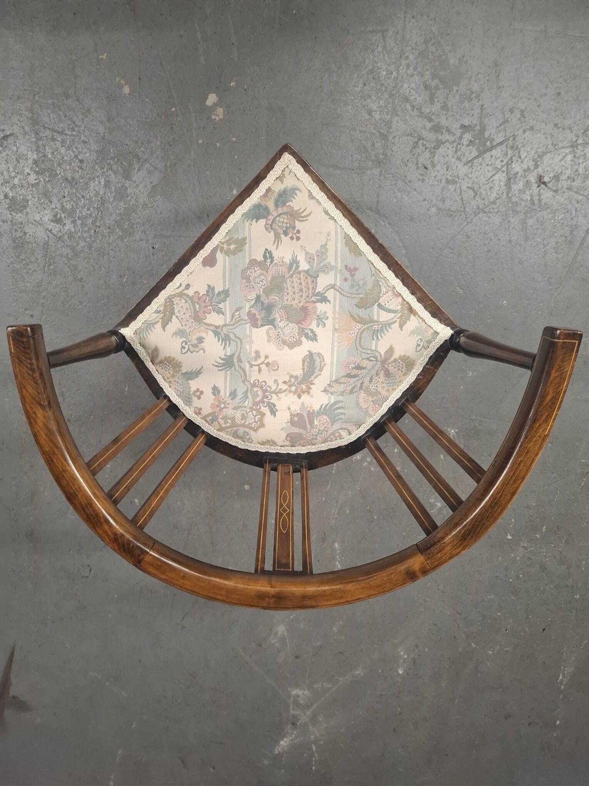 Edwardian Mahogany Inlaid Bedroom Corner Chair photo for sale
