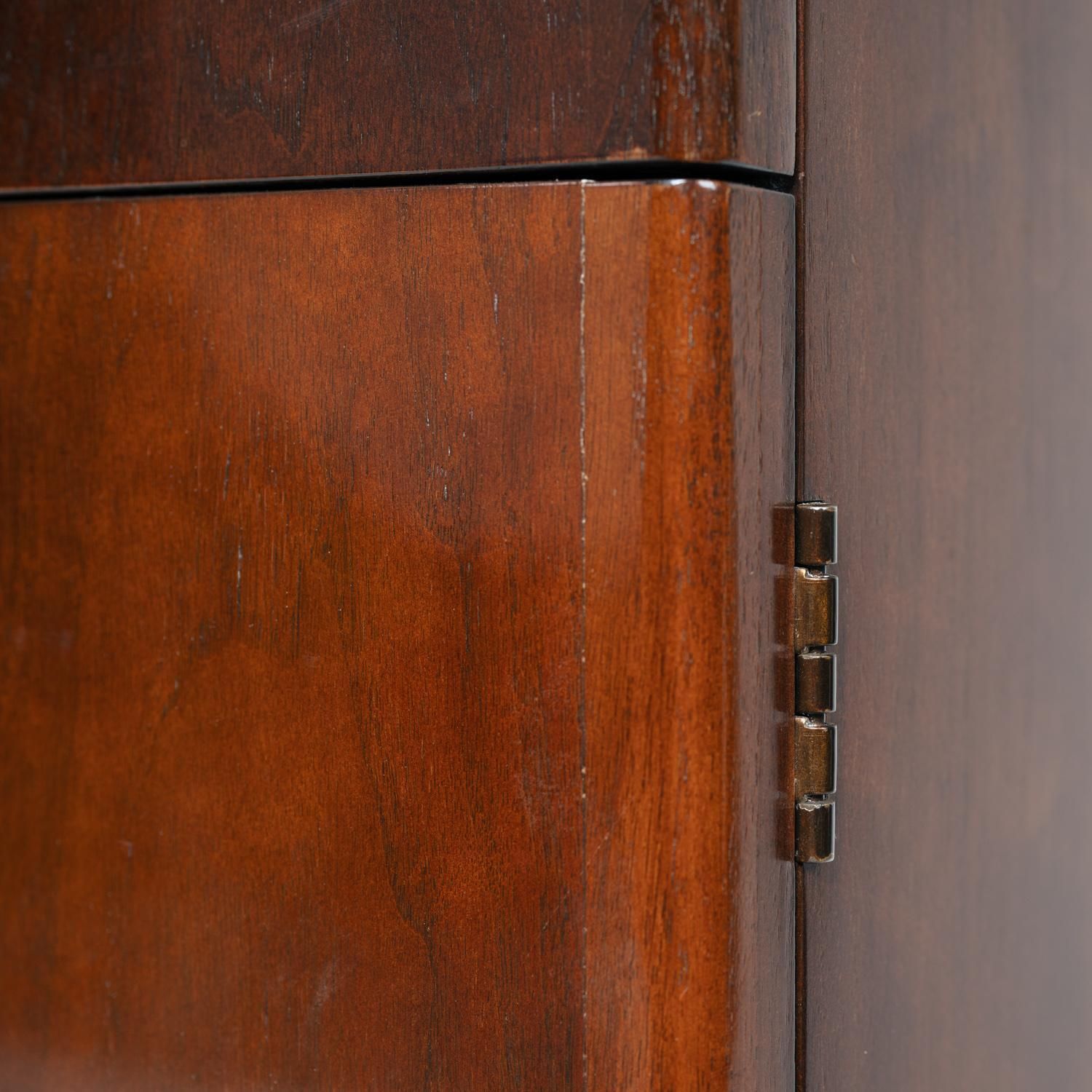 photo for sale Art Deco Style Walnut Veneered Drawer Cabinets Or Nightstands By Baker Furniture