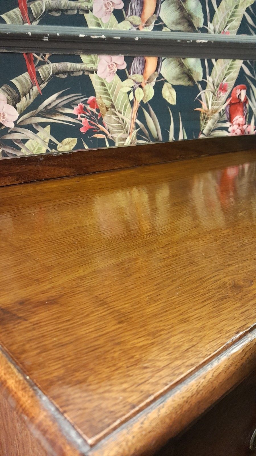 Antique Solid Oak Chest Of 3 Drawers With Original Handles photo vintage
