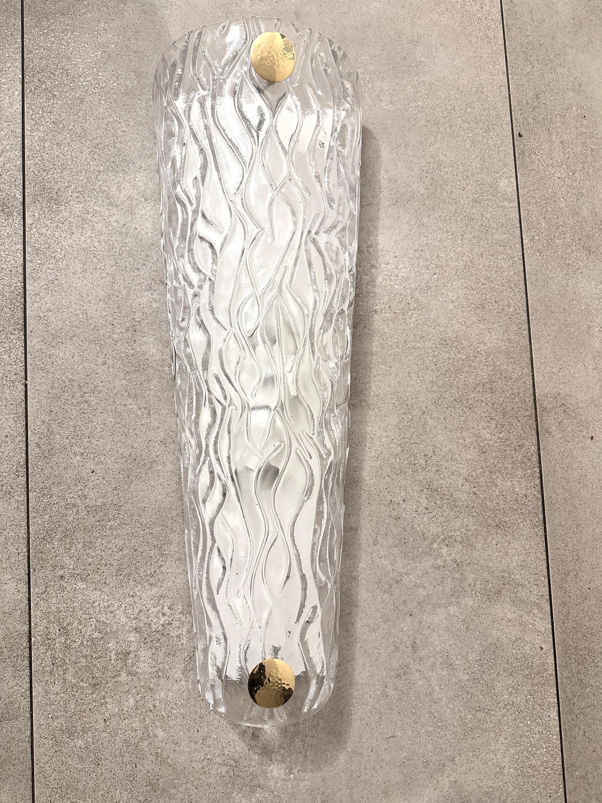 Set Of Twio Huge Italian Clear Murano Glass Wall Sconce In Mid Century Modern Style photo 4251.0