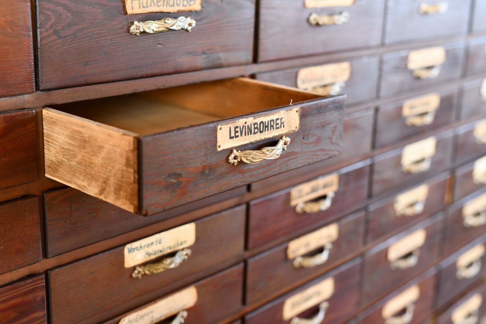 Furniture Art Nouveau Ironmongers Drawers Circa 1910 photo