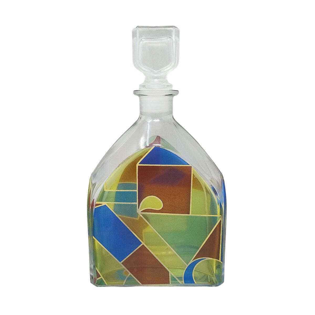1970s Stunning Decanter Or Decorative Bottle By Luigi Bormioli. Made In Italy