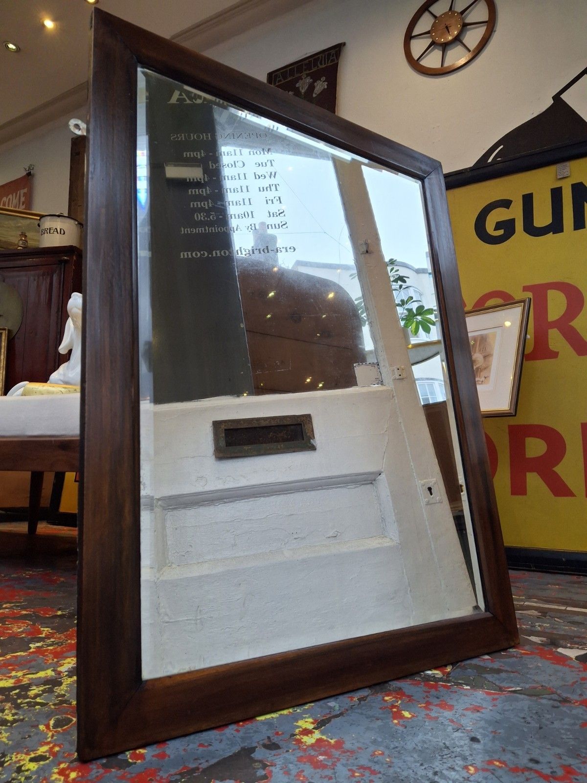 Early 20th Century Rosewood Framed Bevelled  Wall Mirror. photo Home Decor
