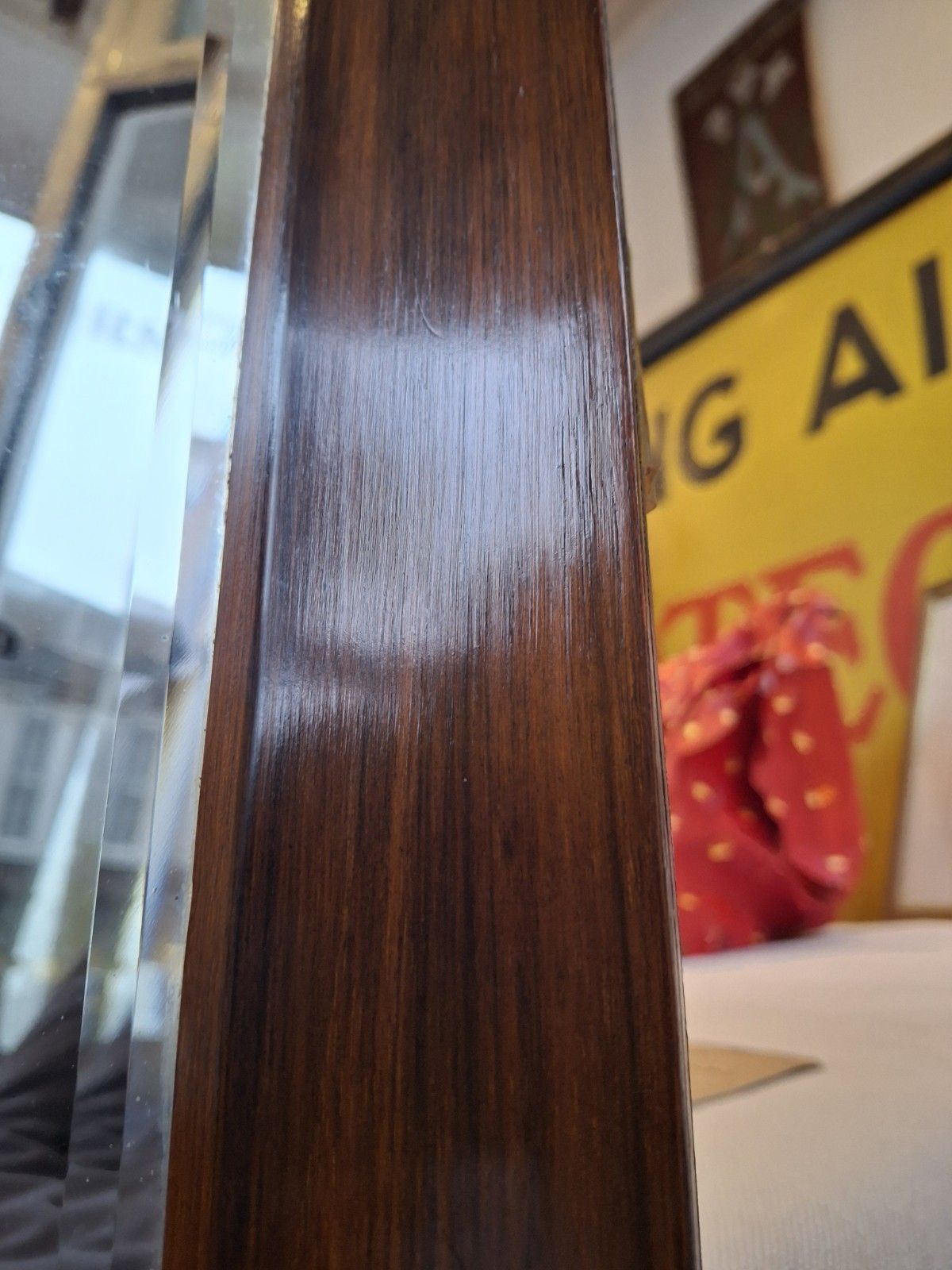 Early 20th Century Rosewood Framed Bevelled  Wall Mirror. photo 160.0