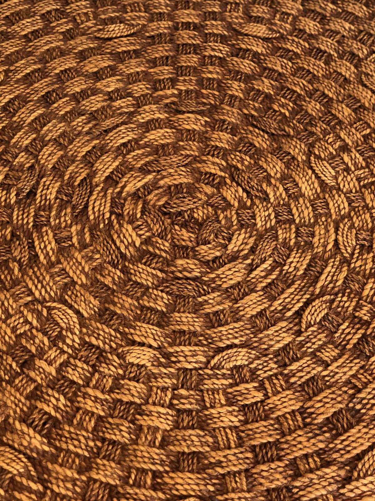 photo for sale Pair Of Important Round Coffee Tables In Rope And Wood In The Taste Of Audoux Minet