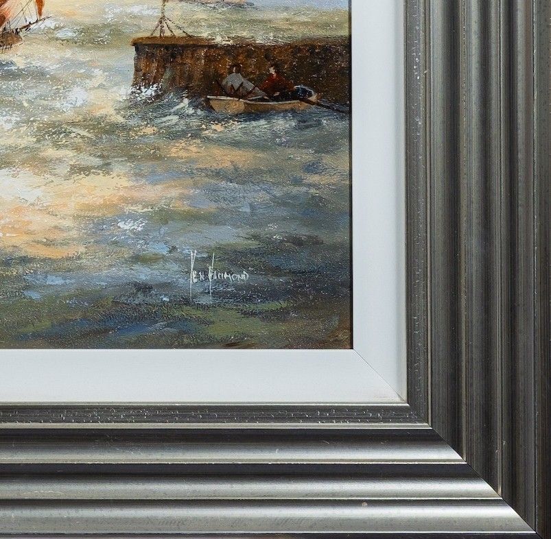 Ken Hammond (British B1948) Sailing In Chopp Seas Maritime Seascape Oil Painting photo buy