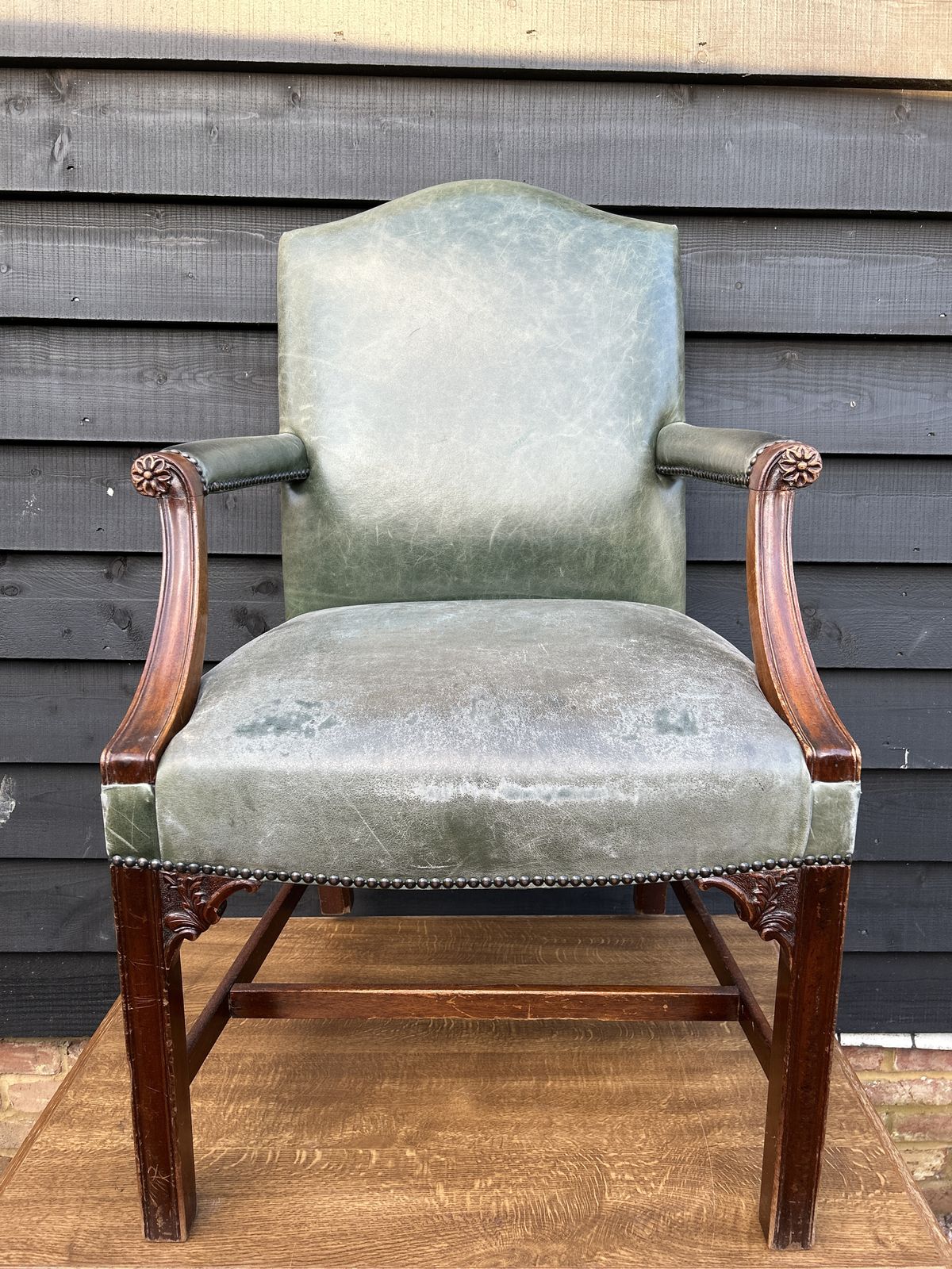 Mahogany Gainsborough Open Arm Desk  Chair In George III Style photo furniture