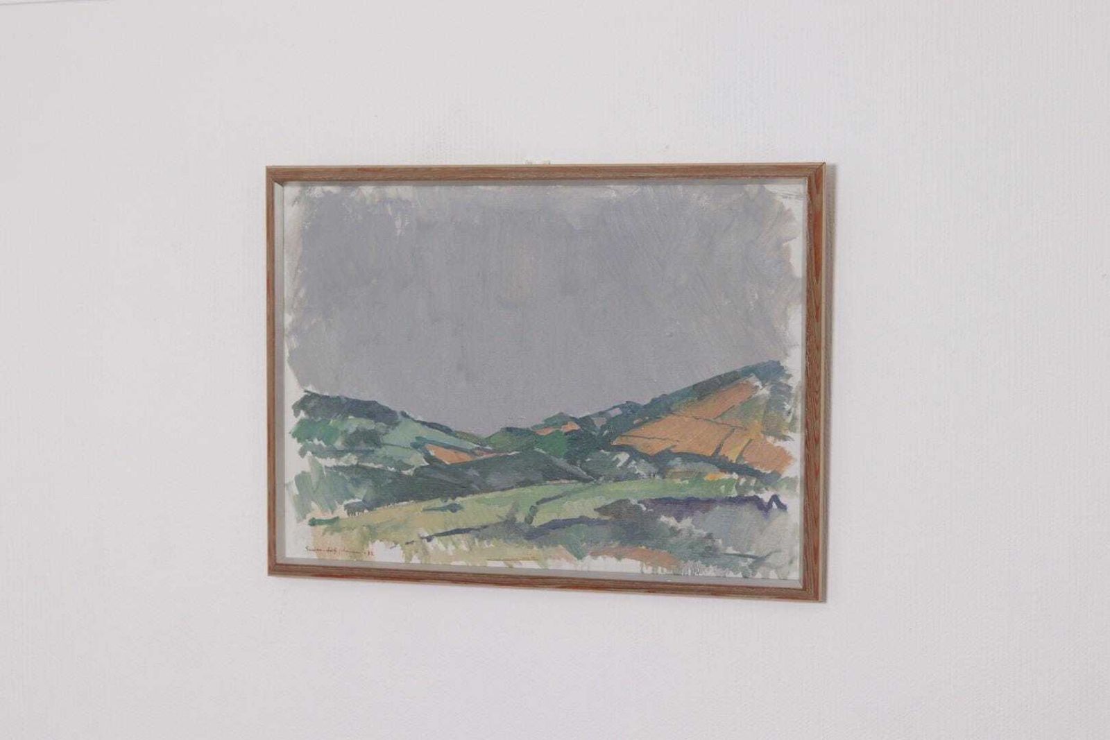 Original Swedish Oil On Canvas – “Valley” By Gustav Adolf Johansson – Vintage 1972, Framed 45 × 61 Cm (17.7" × 24") photo Art
