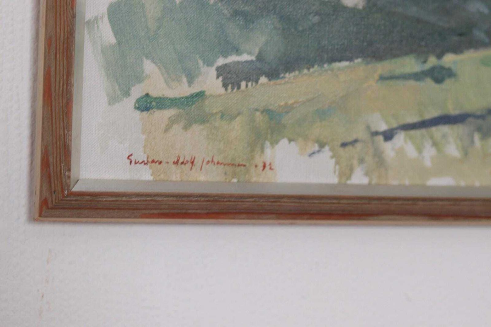Original Swedish Oil On Canvas – “Valley” By Gustav Adolf Johansson – Vintage 1972, Framed 45 × 61 Cm (17.7" × 24") photo 345.0