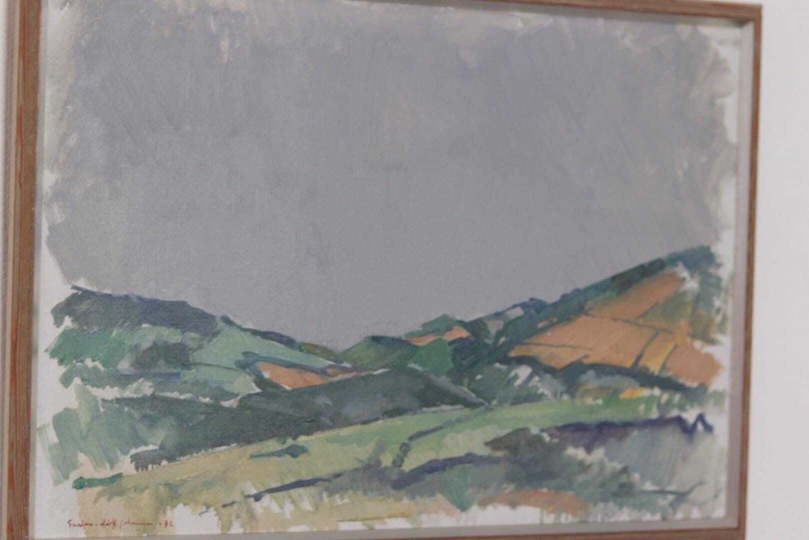 Original Swedish Oil On Canvas – “Valley” By Gustav Adolf Johansson – Vintage 1972, Framed 45 × 61 Cm (17.7" × 24") photo vintage