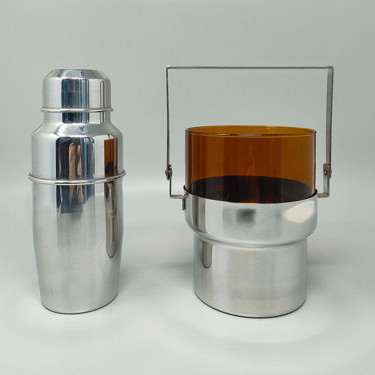 1970s Gorgeous Cocktail Shaker With Ice Bucket By Pran. Made In Italy photo furniture