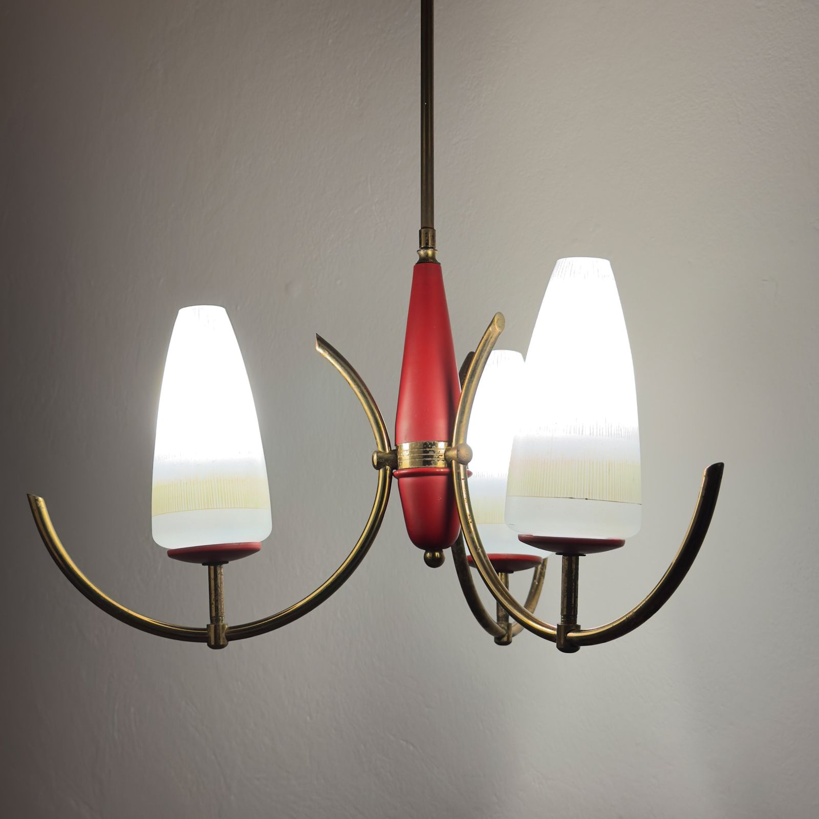 Mid Century Stilnovo Chandelier, Italy 1940 50s photo vinterior