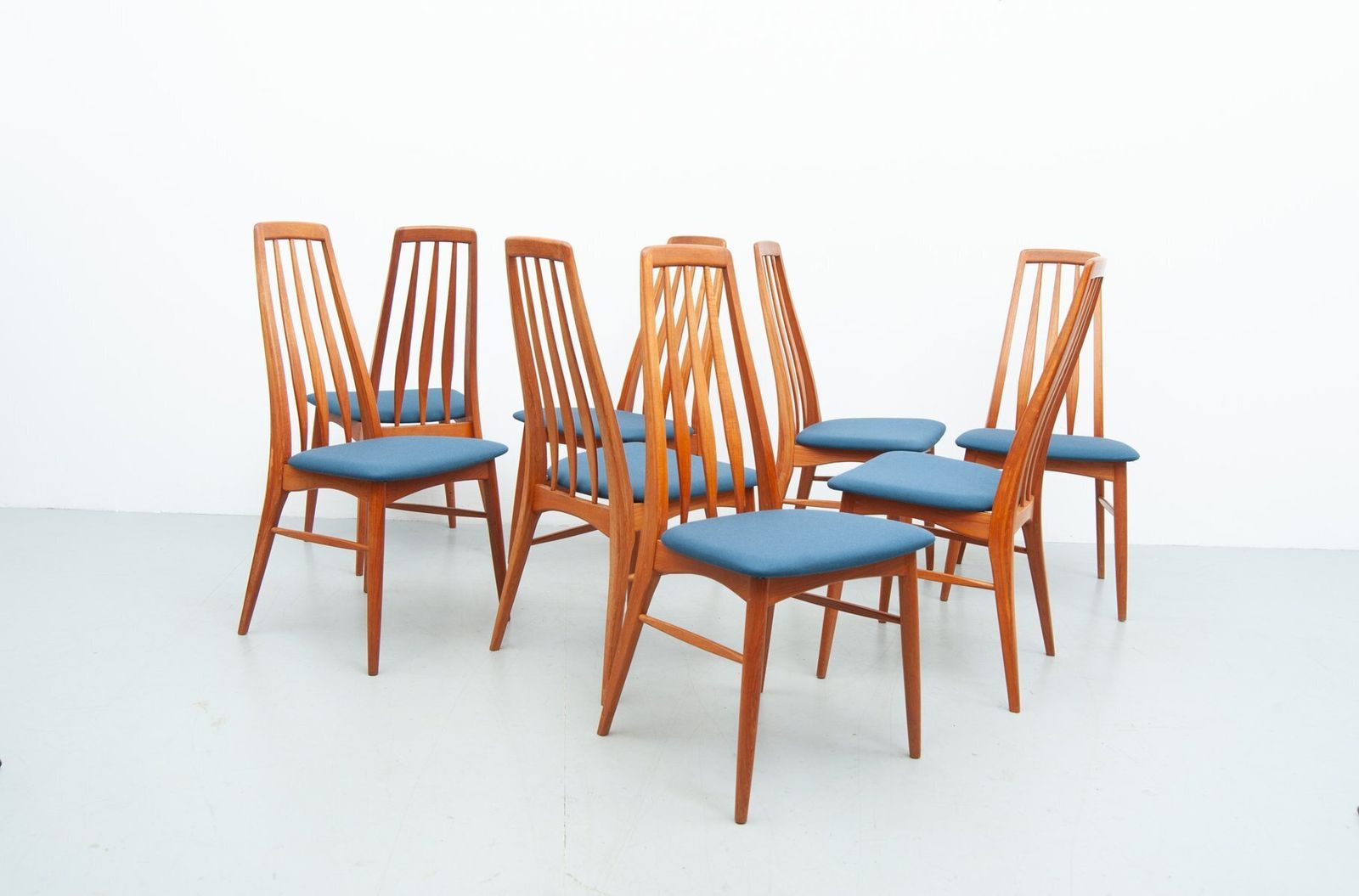 Eva Chairs In Teak By Niels Koefoed For Koefoed Hornslet, 1960s, Set Of 8 photo for sale