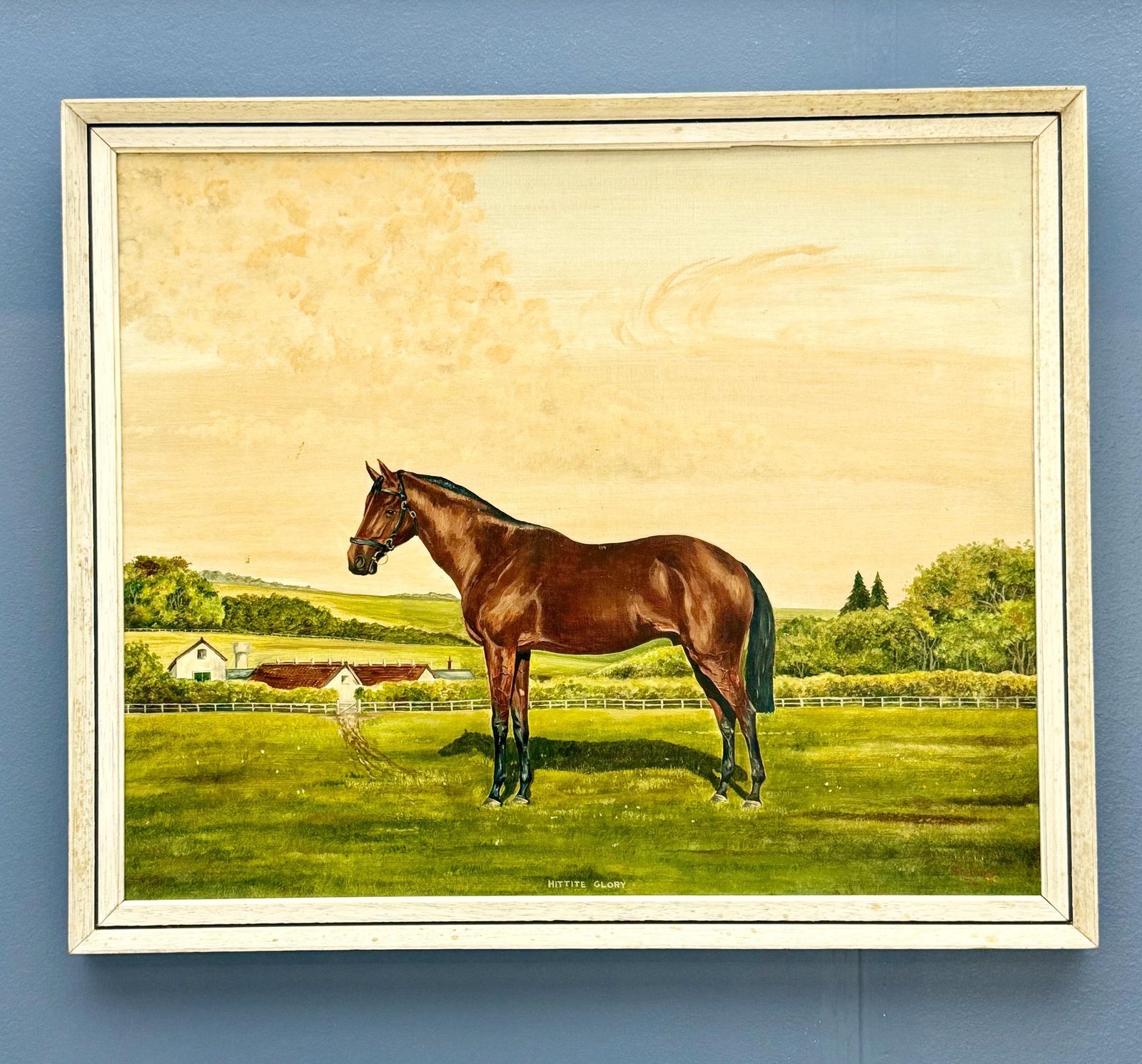 Portrait Of Hittite Glory Standing Still   Oil On Canvas Mounted On A Panel Signed Biering And Dated 1976 Lower Right   In A Gilt Frame