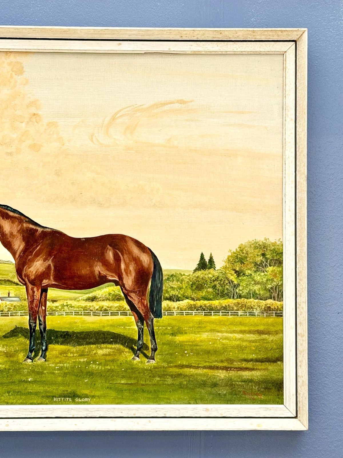 Portrait Of Hittite Glory Standing Still   Oil On Canvas Mounted On A Panel Signed Biering And Dated 1976 Lower Right   In A Gilt Frame photo Art