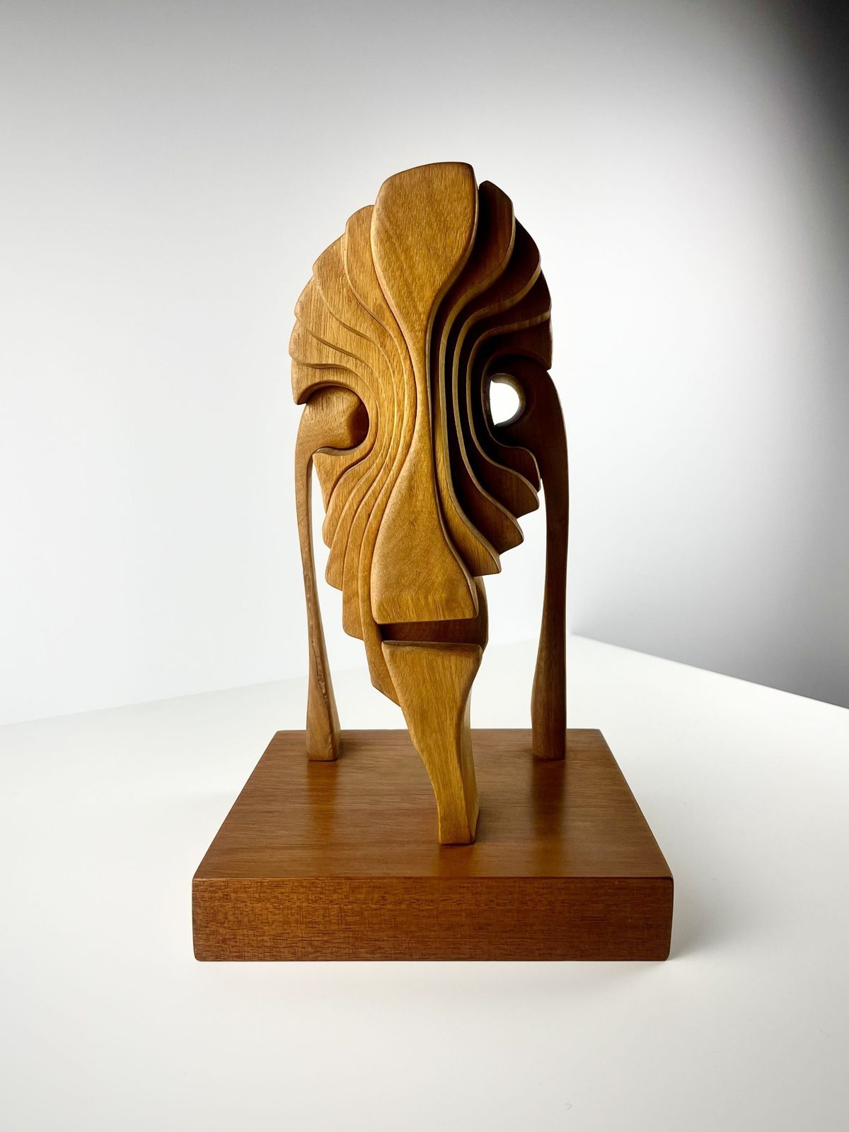 Brian Willsher Interlocking Mask Sculpture, Signed & Dated 1999 photo 1280.0