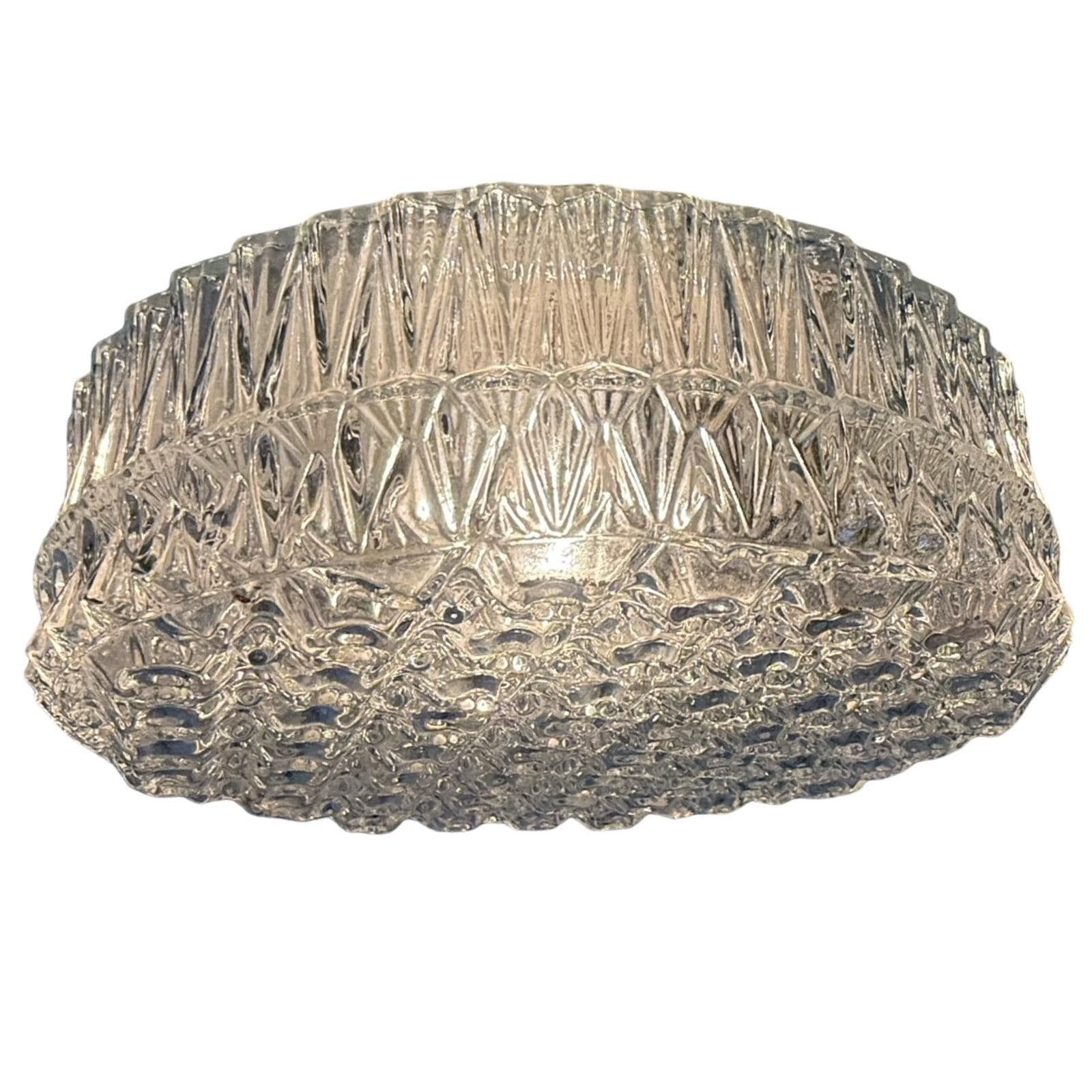 Ceiling Mounted (Or Wall Mounted) Lamp With Pressed Glass   Sconce   Midcentury Modern   Kamenický šenov , Czechoslovakia photo for sale