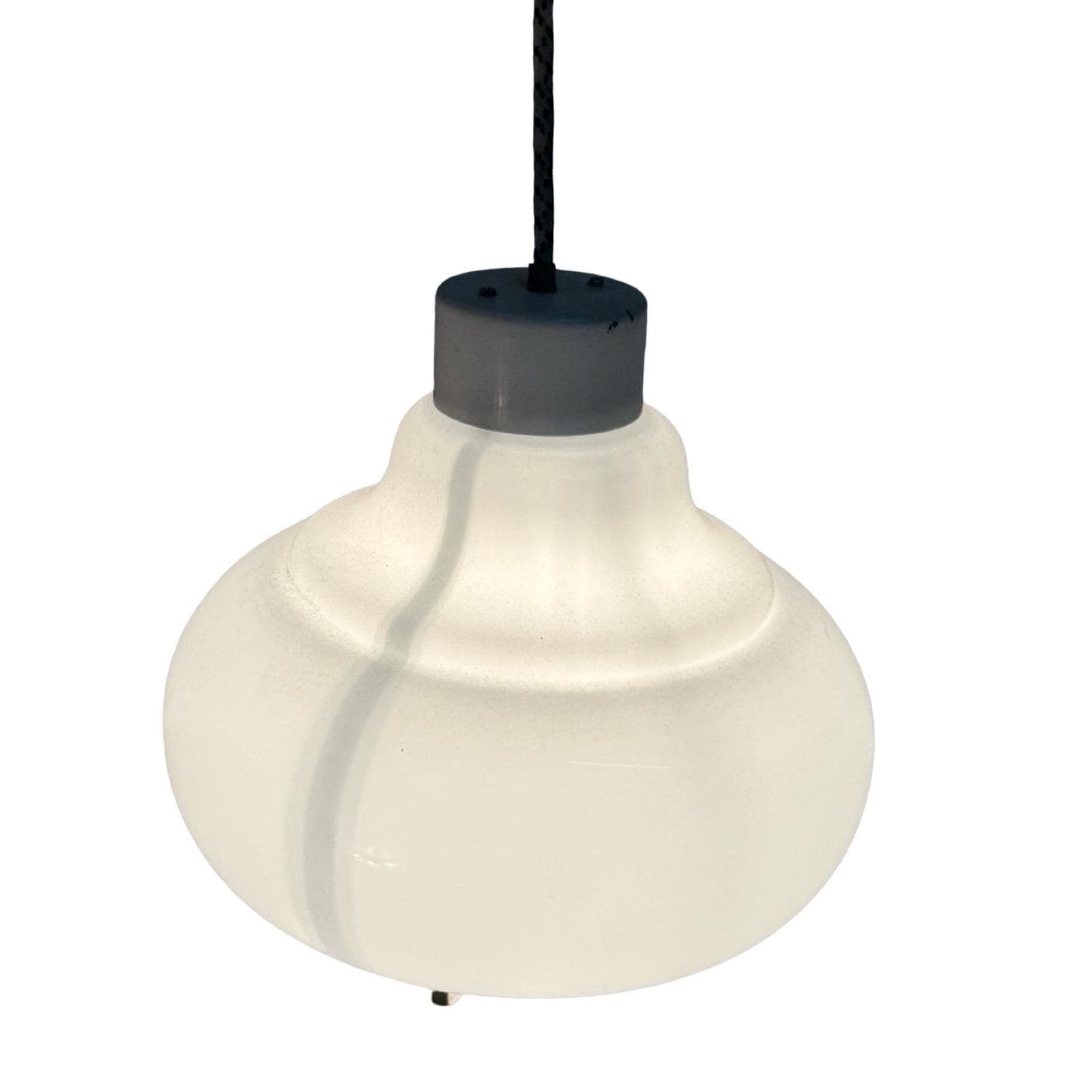 Vintage 50's Mcm Hanging Pendant   Pull Down / Adjustable   Czechoslovakia   Opaline Glass   Kamenický šenov photo 321.0