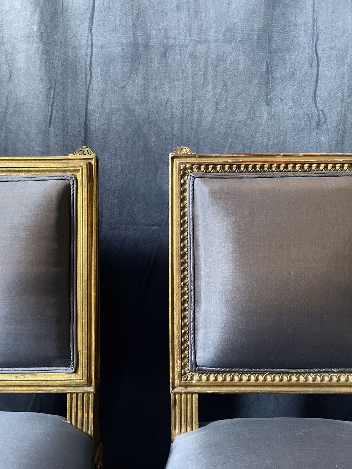 A ‘Pair’ Of Pretty Louis XVI Small Giltwood Chairs. photo Furniture