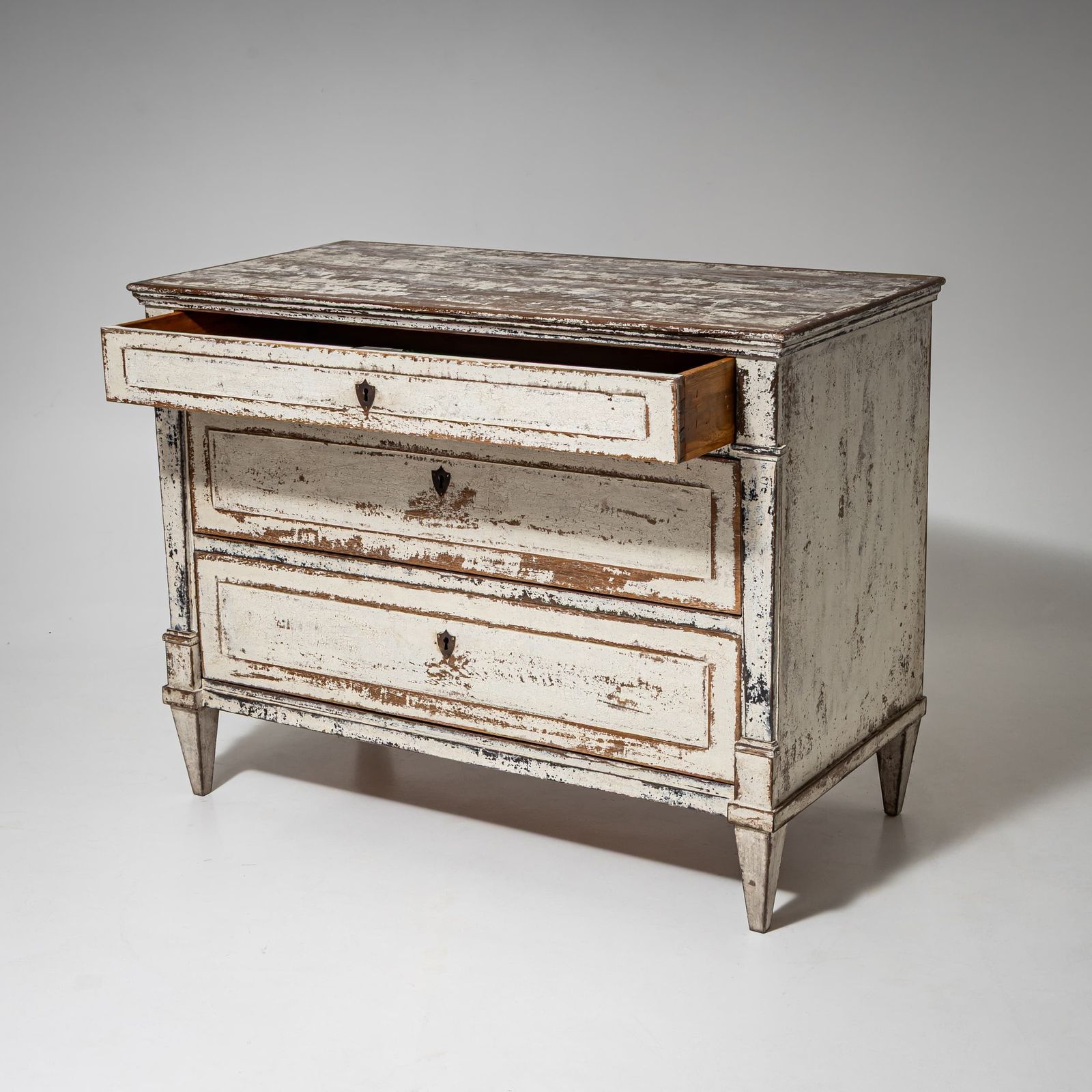 White Painted Biedermeier Chest Of Drawers, Circa 1825 photo for sale