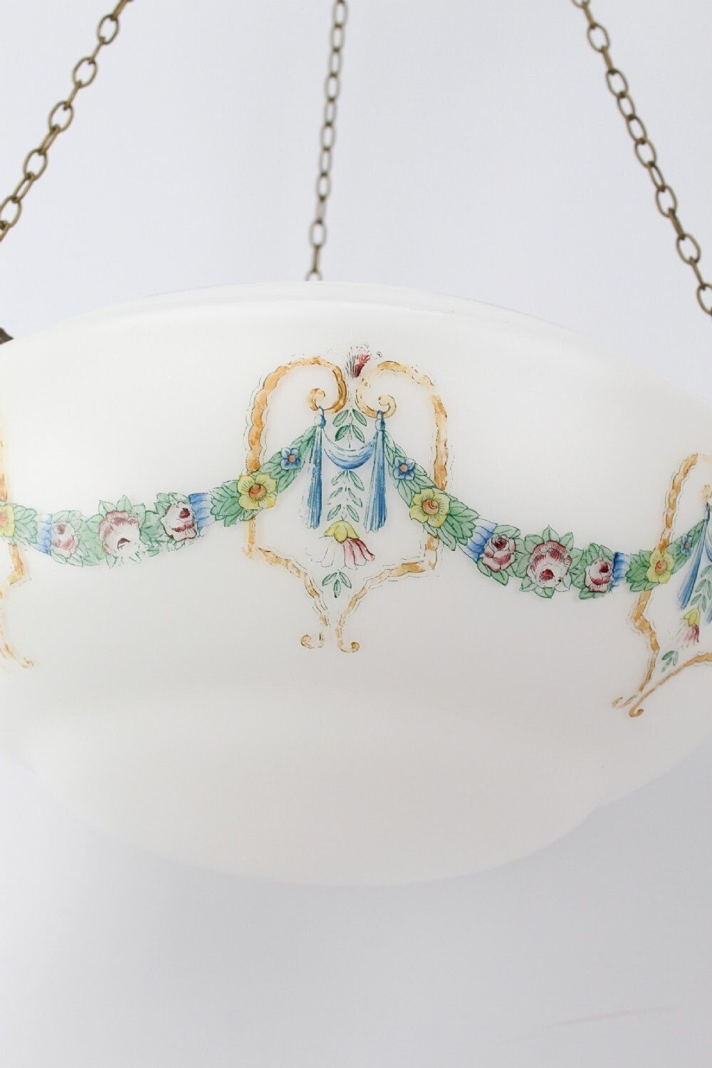 Neo Classical Painted Glass Plafonnier Light Shade photo Lighting