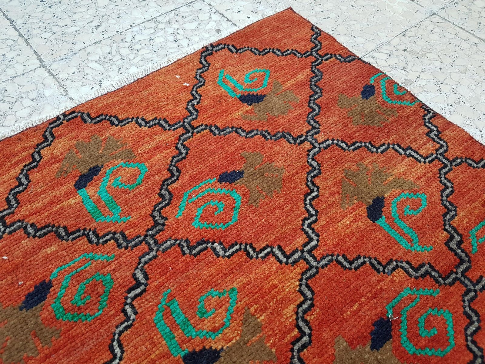 1960s Turkish Oushak Wide Rug   Red Carpet 3'10" X 10' photo vintage
