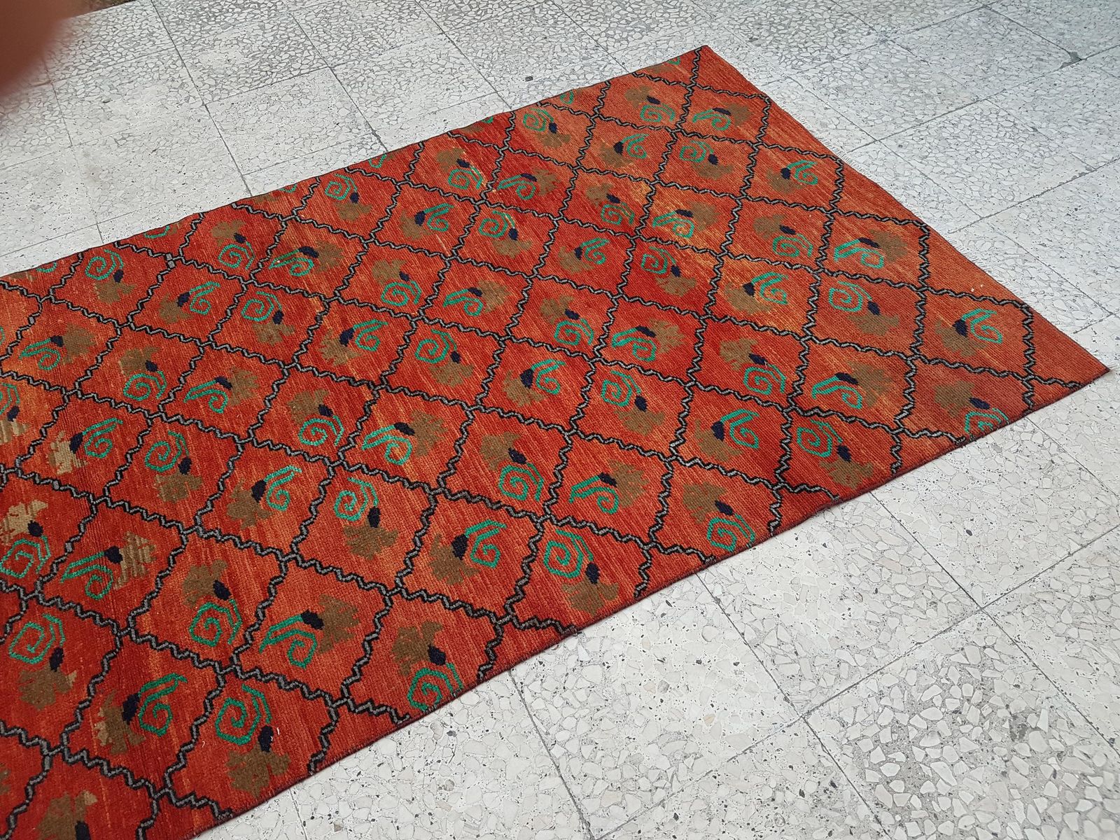 photo furniture 1960s Turkish Oushak Wide Rug   Red Carpet 3'10" X 10'