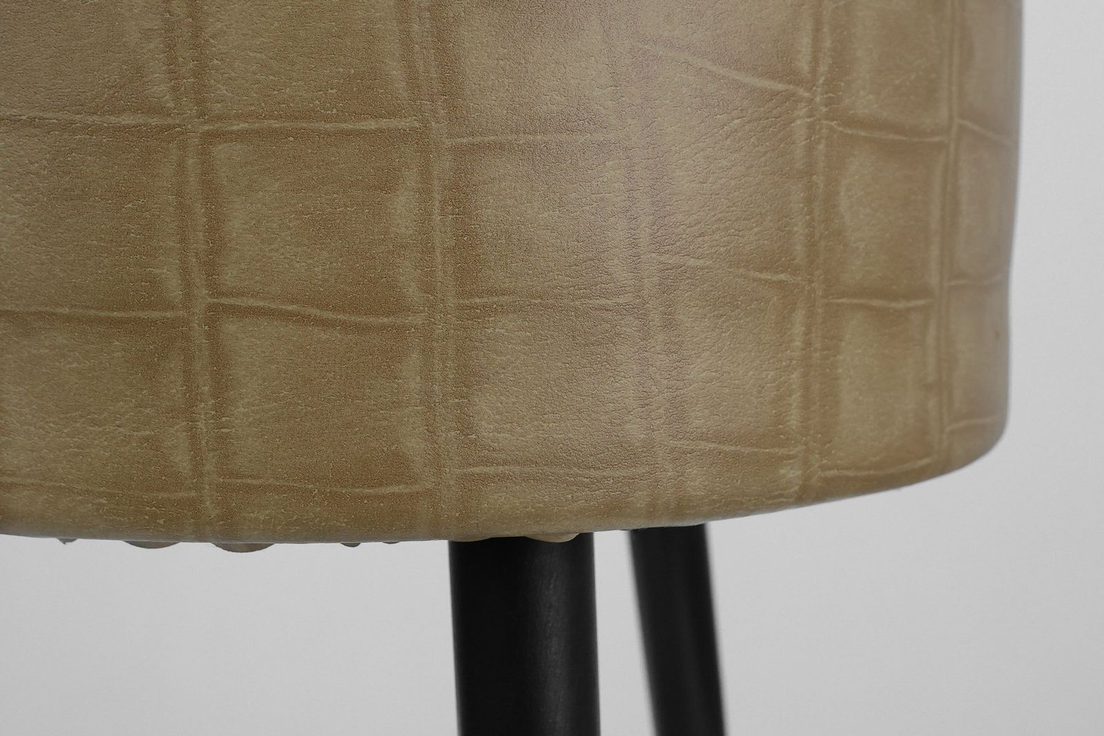 Vintage French Stool In Faux Leather And Wood, 1960 photo vintage