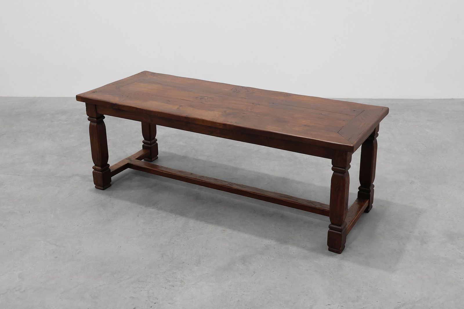 Furniture Large French Provincial Rustic Oak Table, 1900s photo